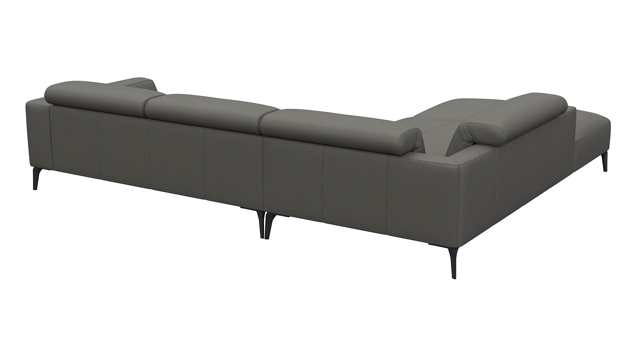 Luzzi 116" Premium Italian Leather Left Arm Chaise Sectional