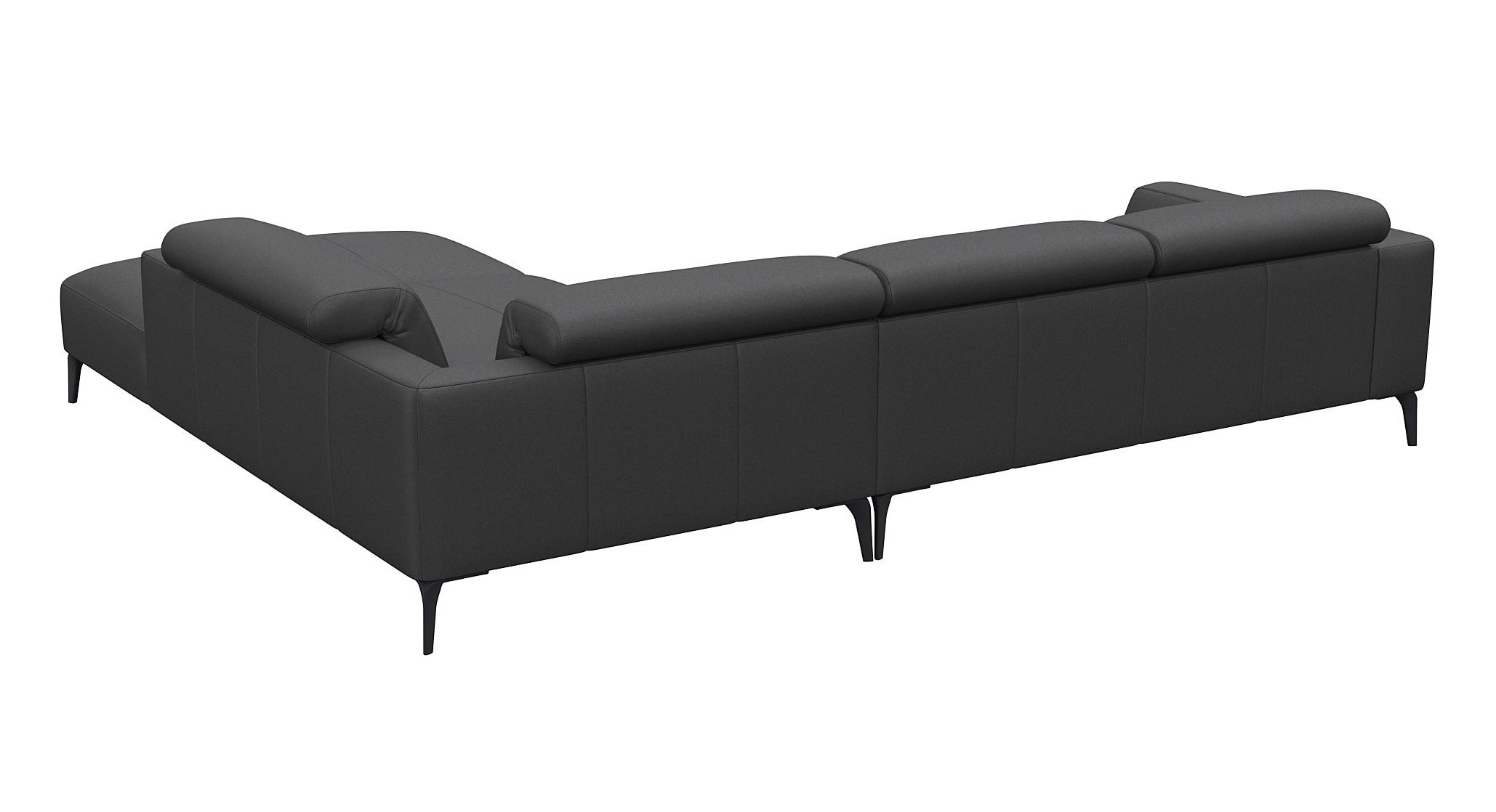 Luzzi 116" Premium Italian Leather Right Arm Chaise Sectional