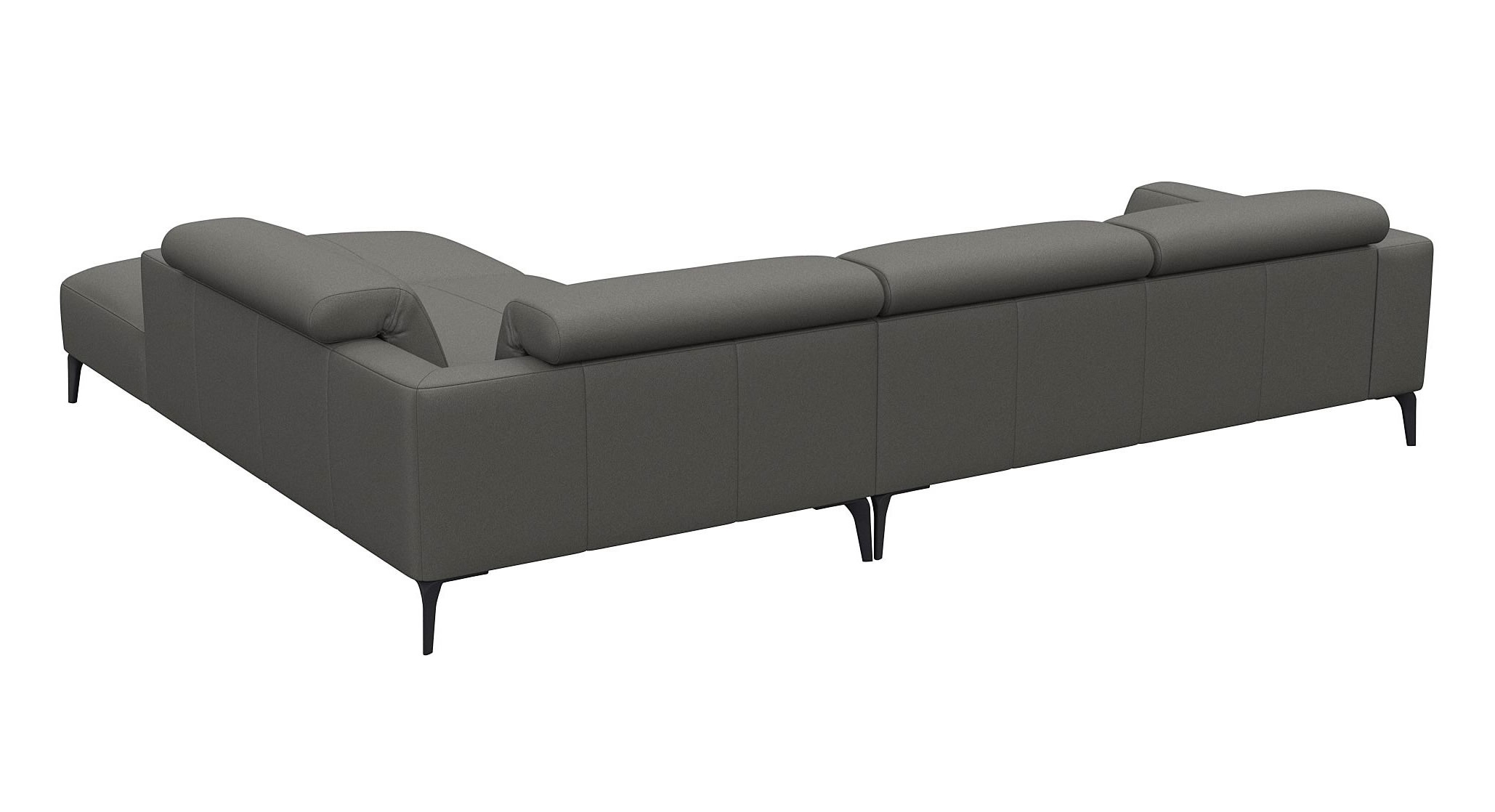 Luzzi 116" Premium Italian Leather Right Arm Chaise Sectional