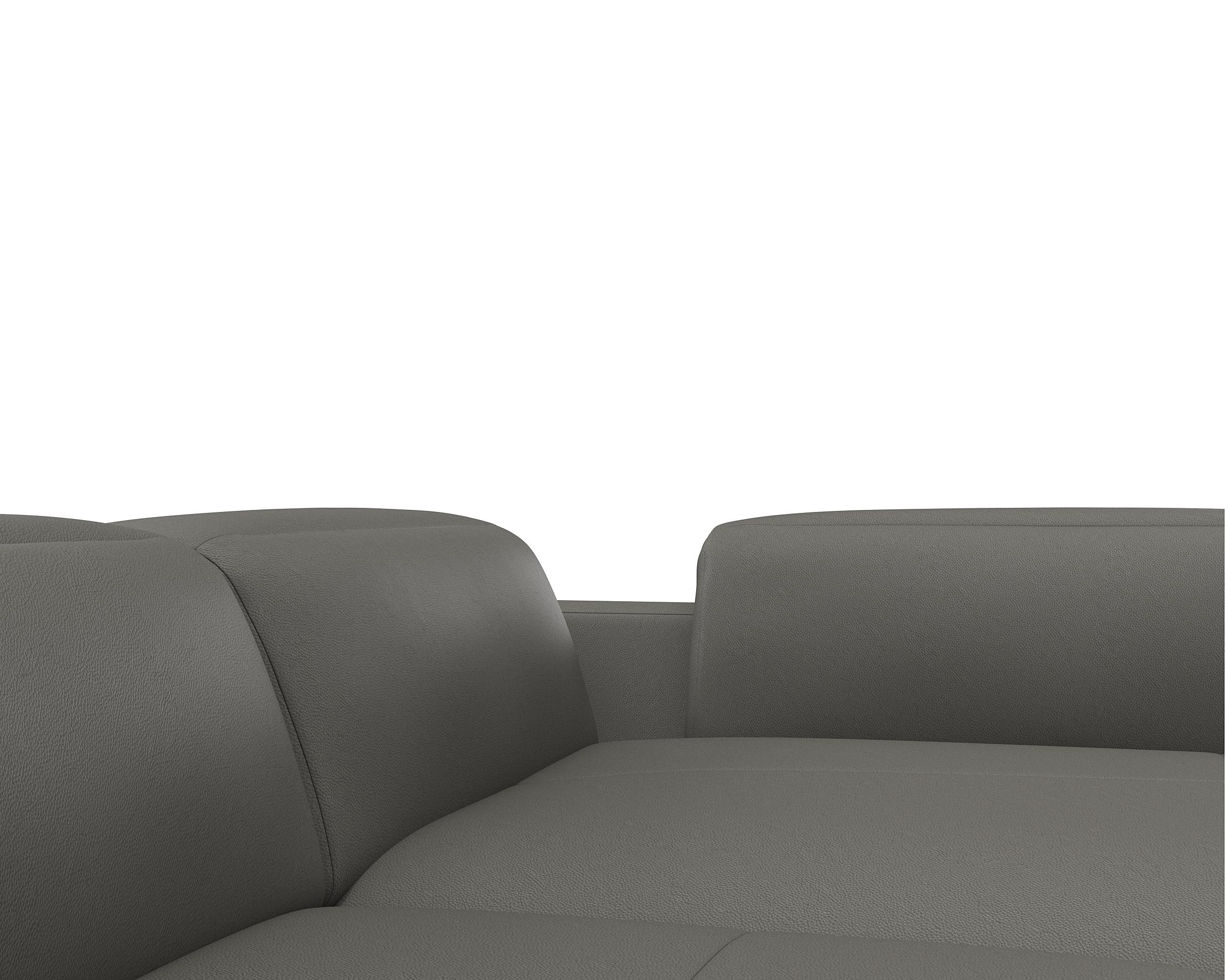 Luzzi 116" Premium Italian Leather Right Arm Chaise Sectional