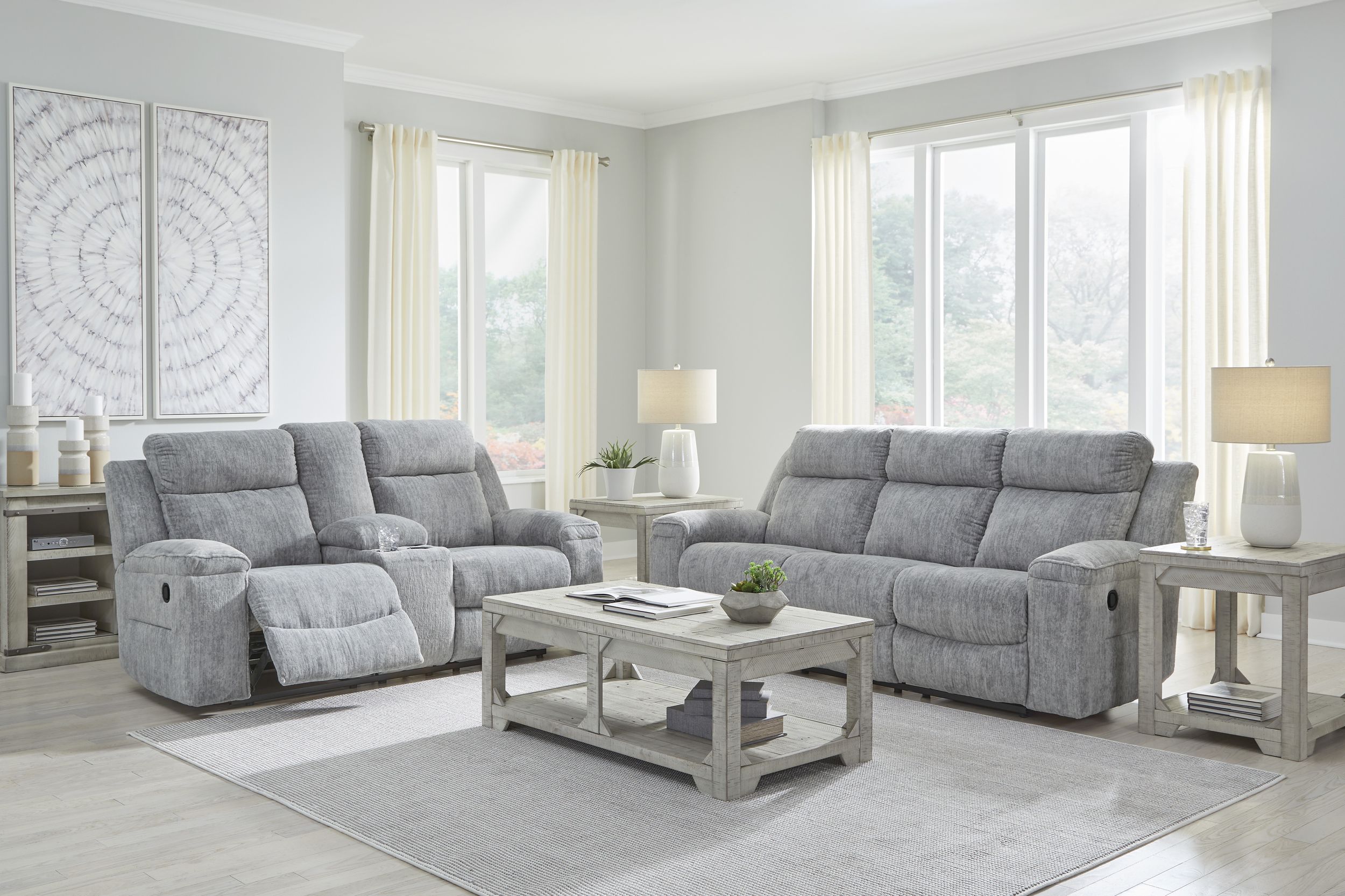 Buntington Polyester Reclining Living Room Set