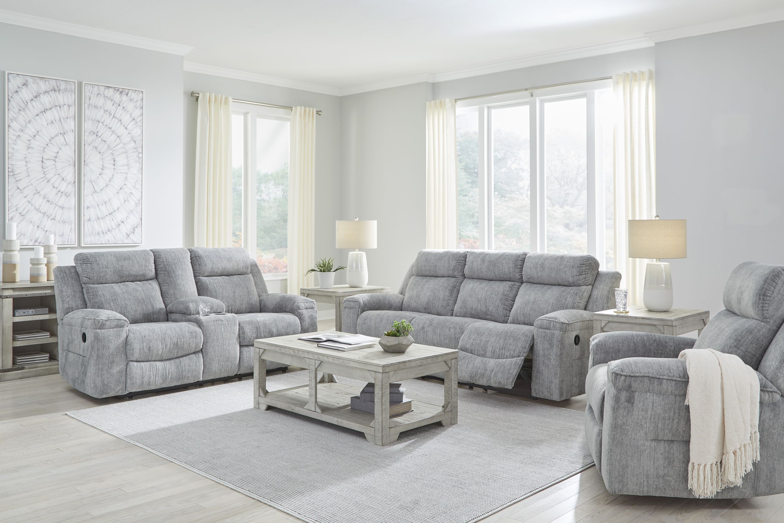Buntington Polyester Reclining Living Room Set