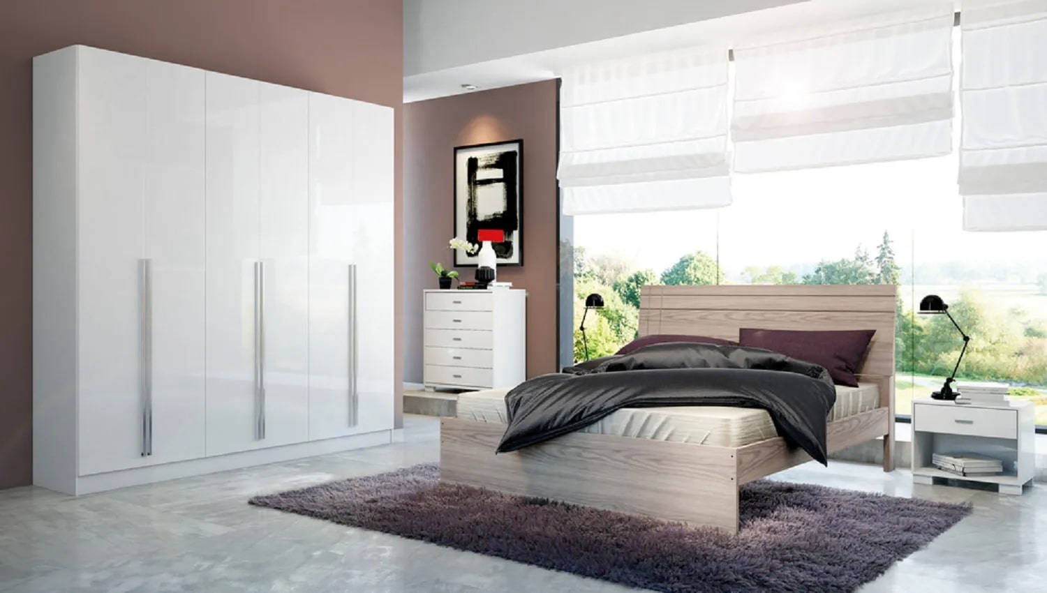 Eldridge 4-Drawer He/She Freestanding Armoire 