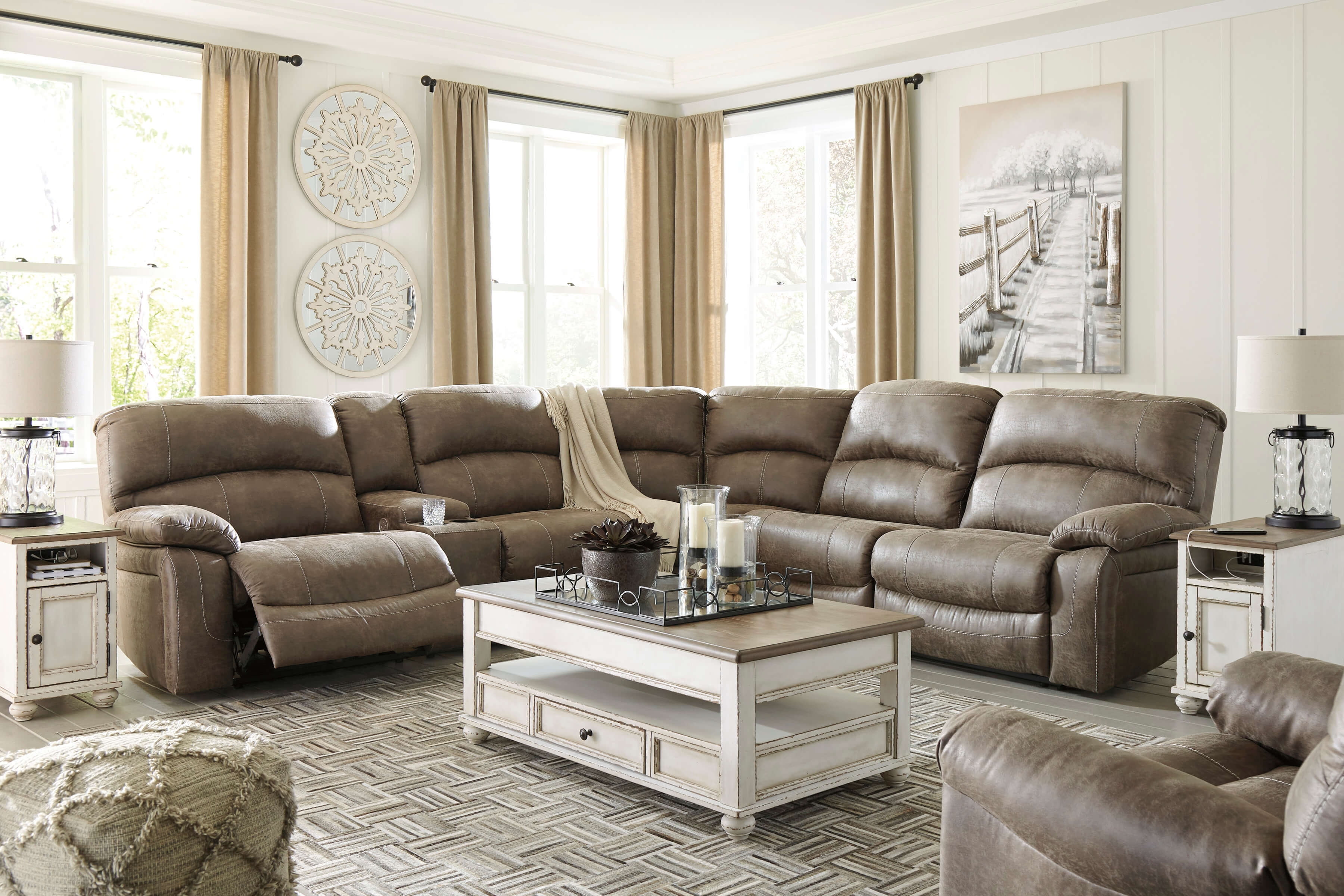 Segburg 4-Piece Polyester Power Reclining Sectional Sofa