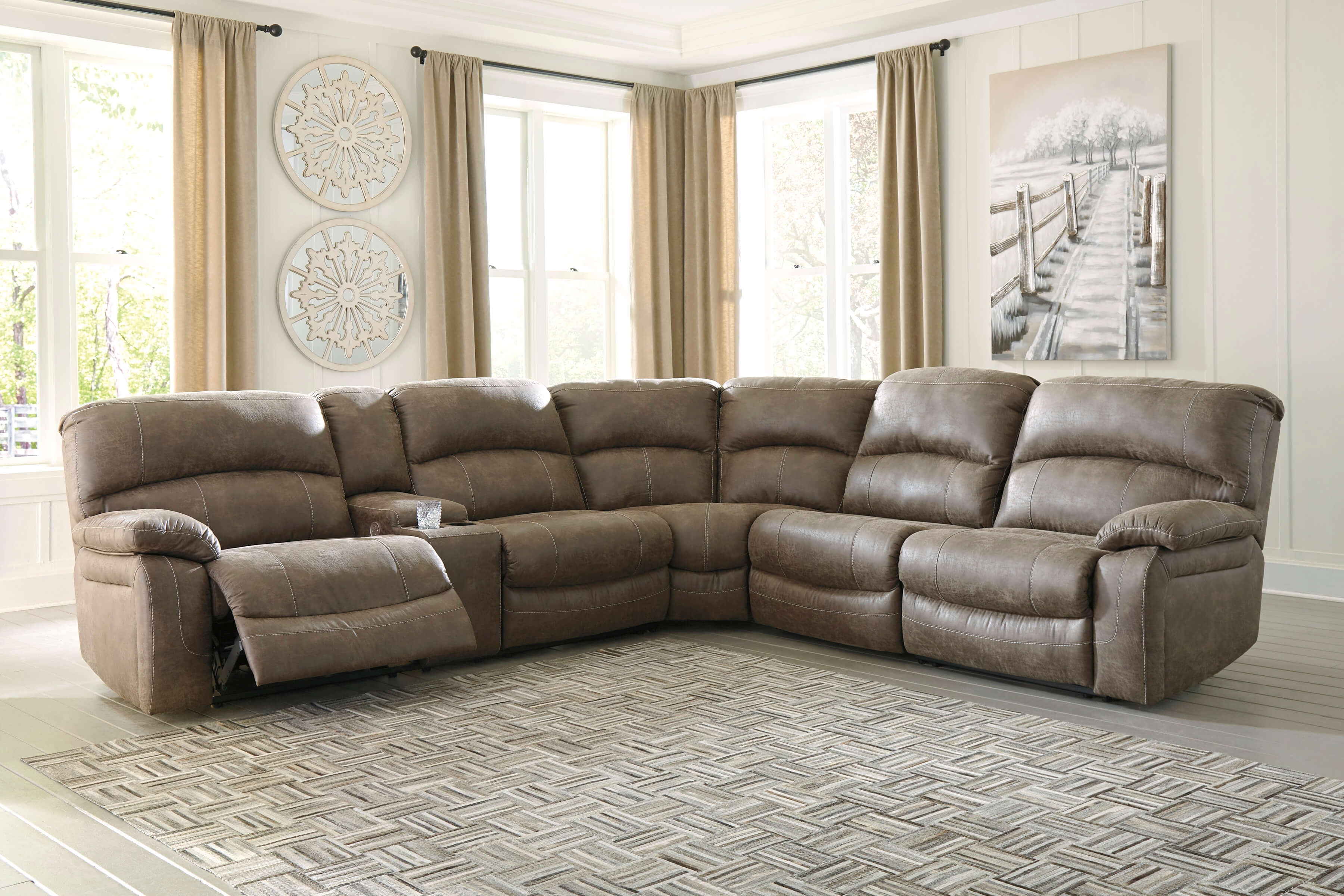 Segburg 4-Piece Polyester Power Reclining Sectional Sofa