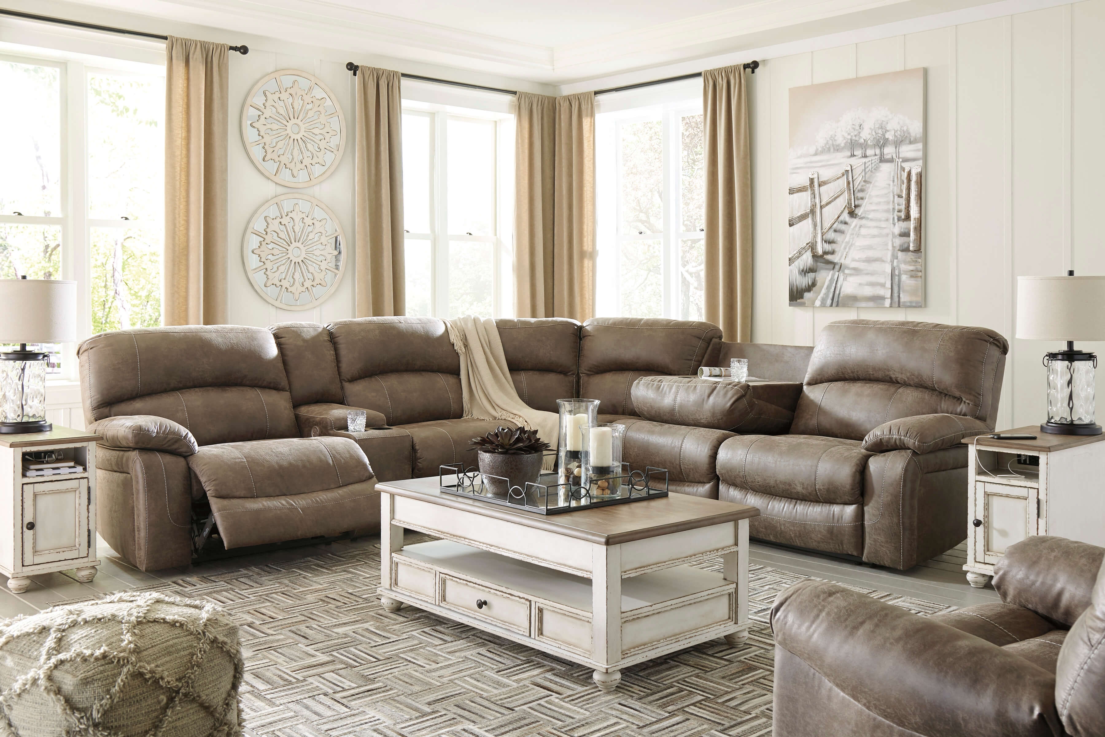 Segburg 4-Piece Polyester Power Reclining Sectional Sofa