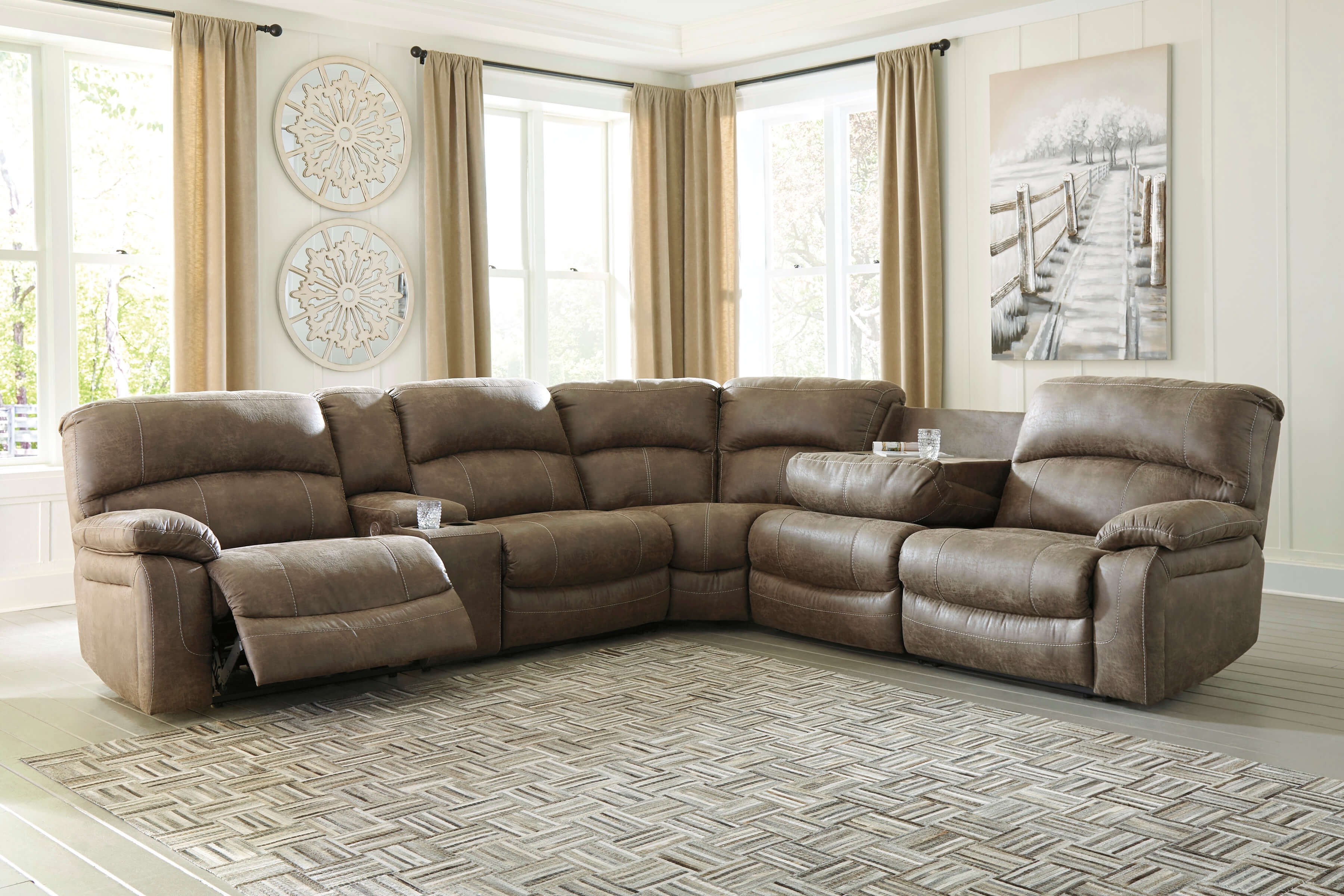 Segburg 4-Piece Polyester Power Reclining Sectional Sofa
