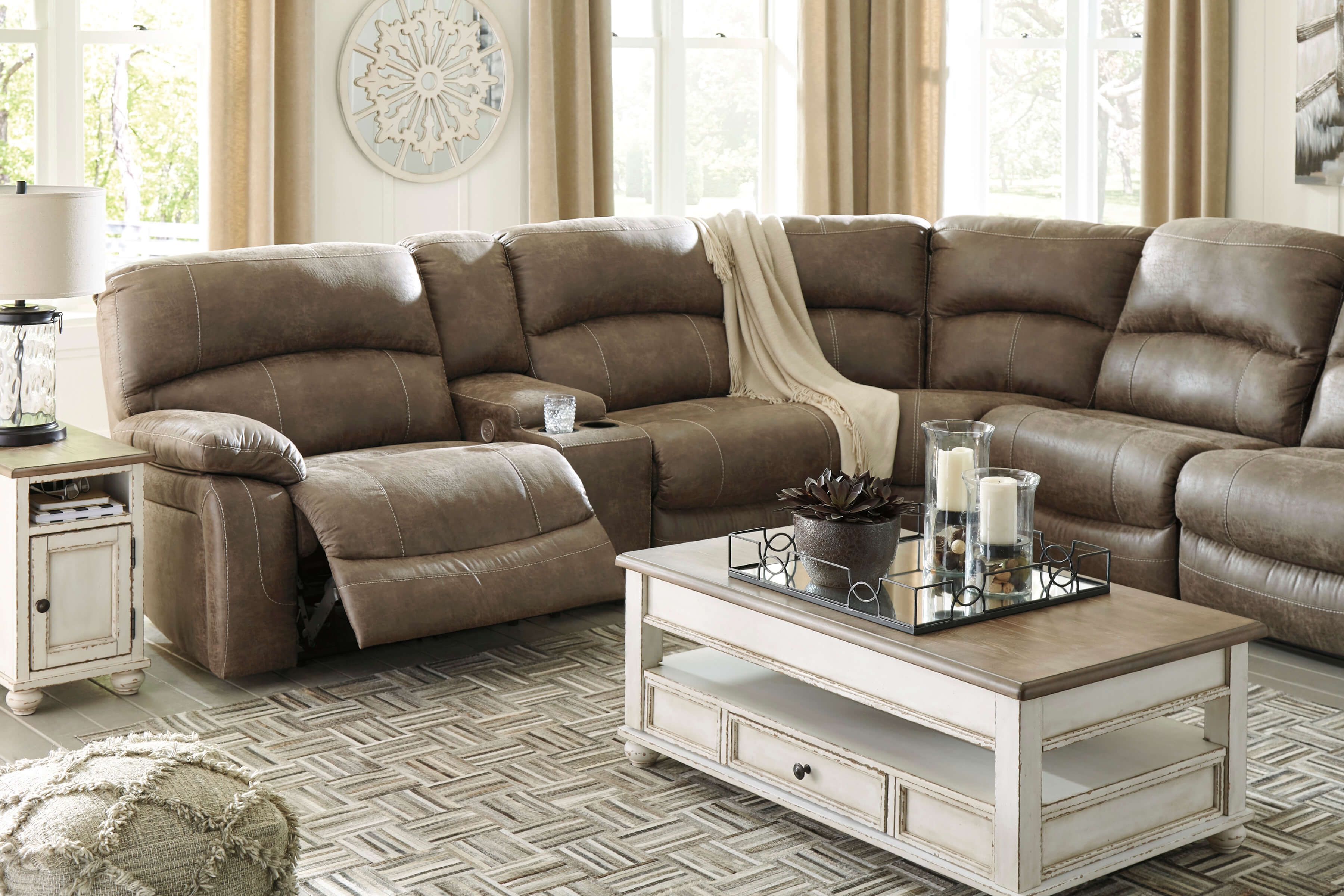 Segburg 4-Piece Polyester Power Reclining Sectional Sofa