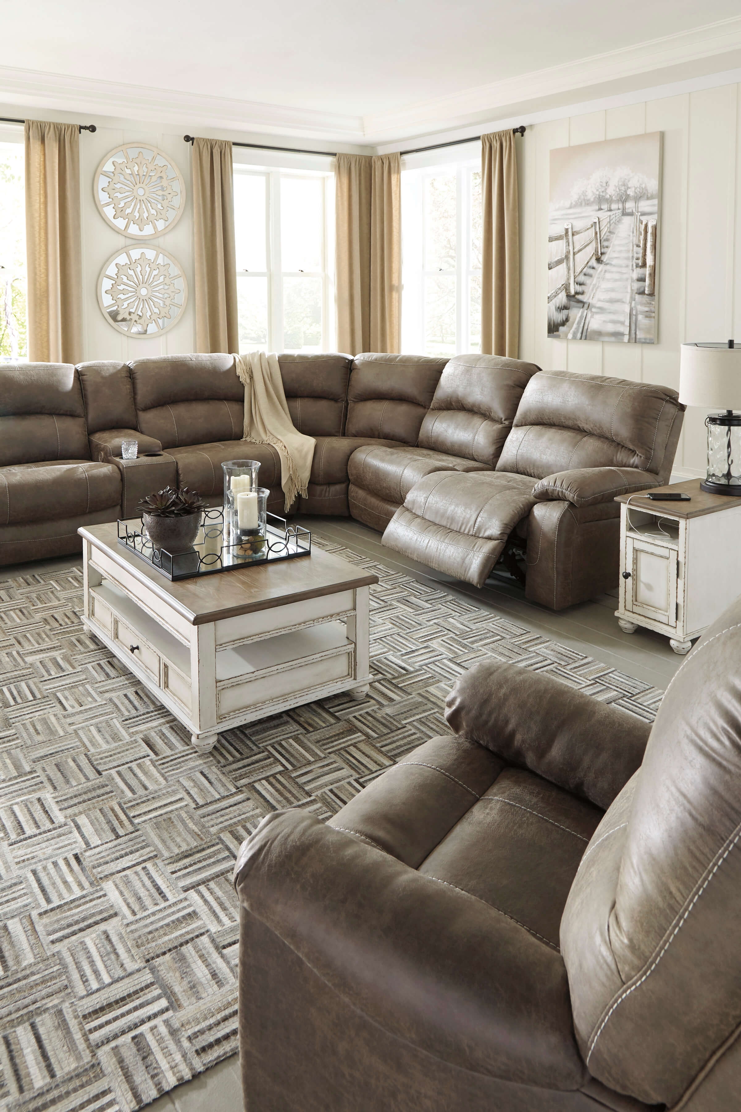 Segburg 4-Piece Polyester Power Reclining Sectional Sofa