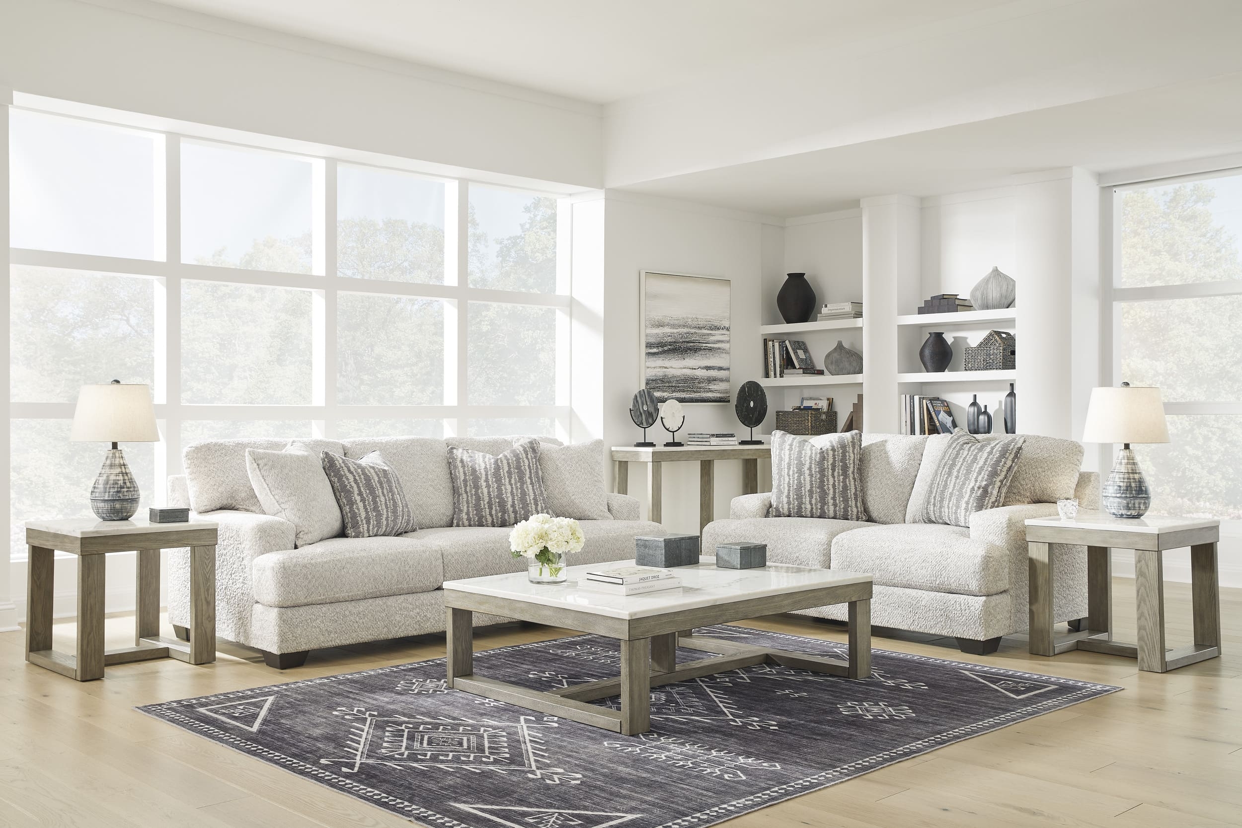 Ashley Brebryan Sofa, Loveseat And Center Table