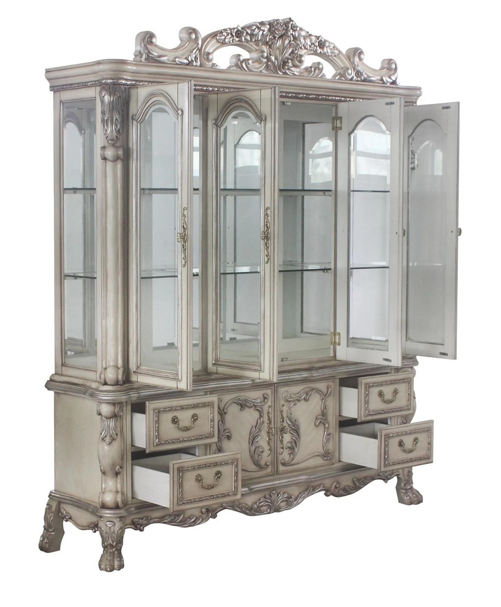 Dresden Glass/Wood China Cabinet