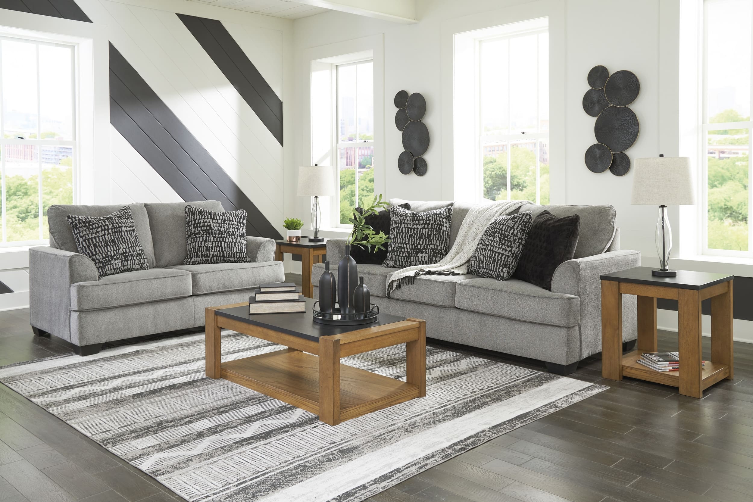 Ashley Deakin Sofa, Loveseat And center table