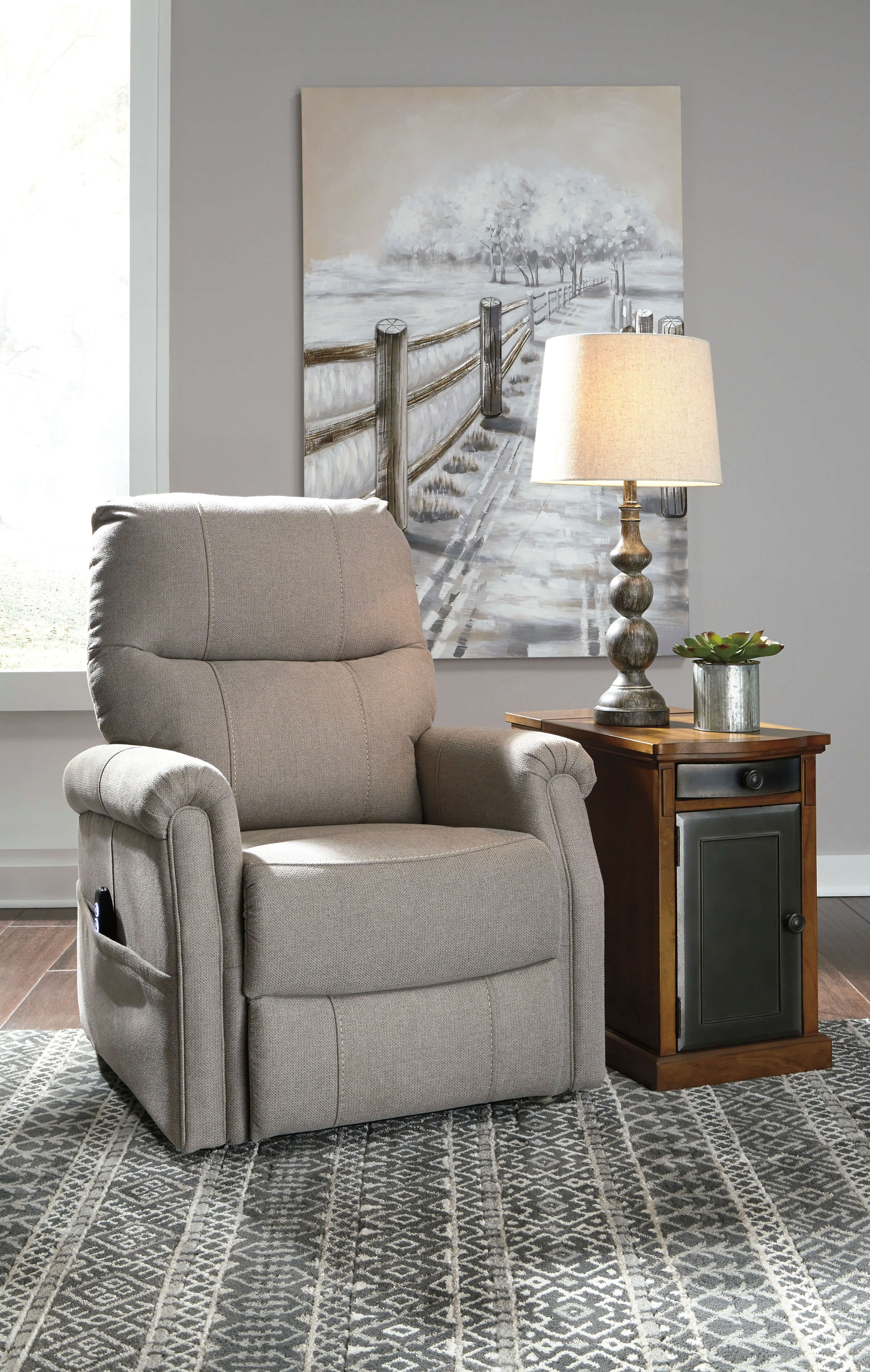 Markridge Fabric Power Lift Recliner Chair