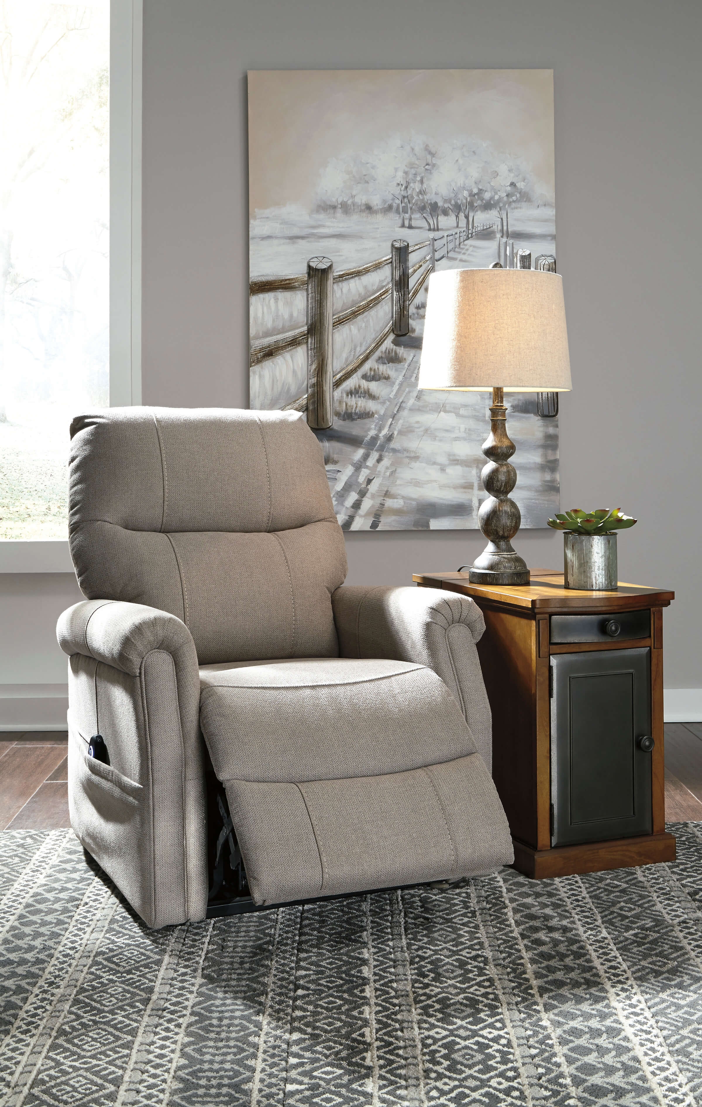 Markridge Fabric Power Lift Recliner Chair
