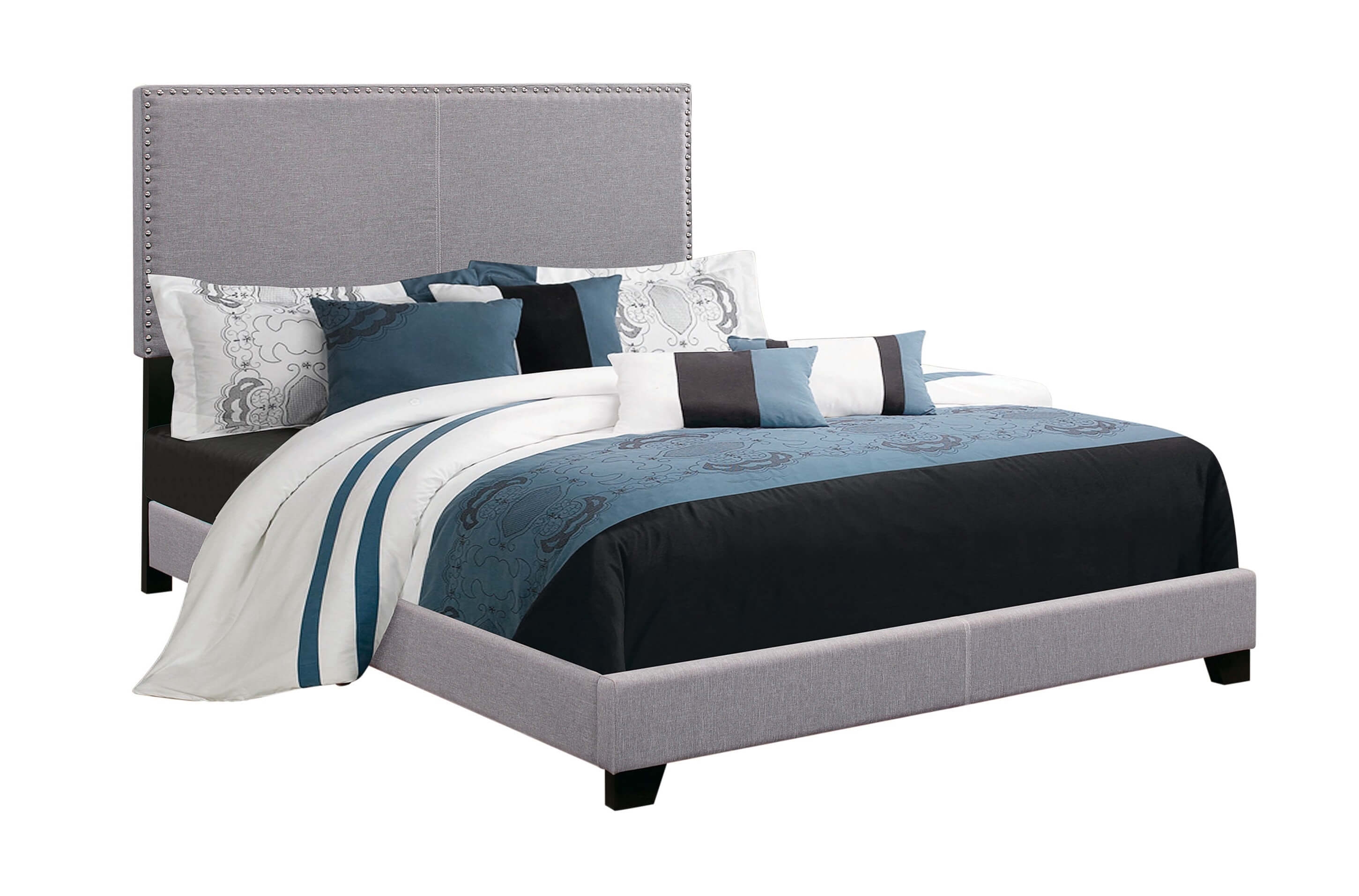 Boyd Fabric Upholstered Bed w/Nailhead Trim