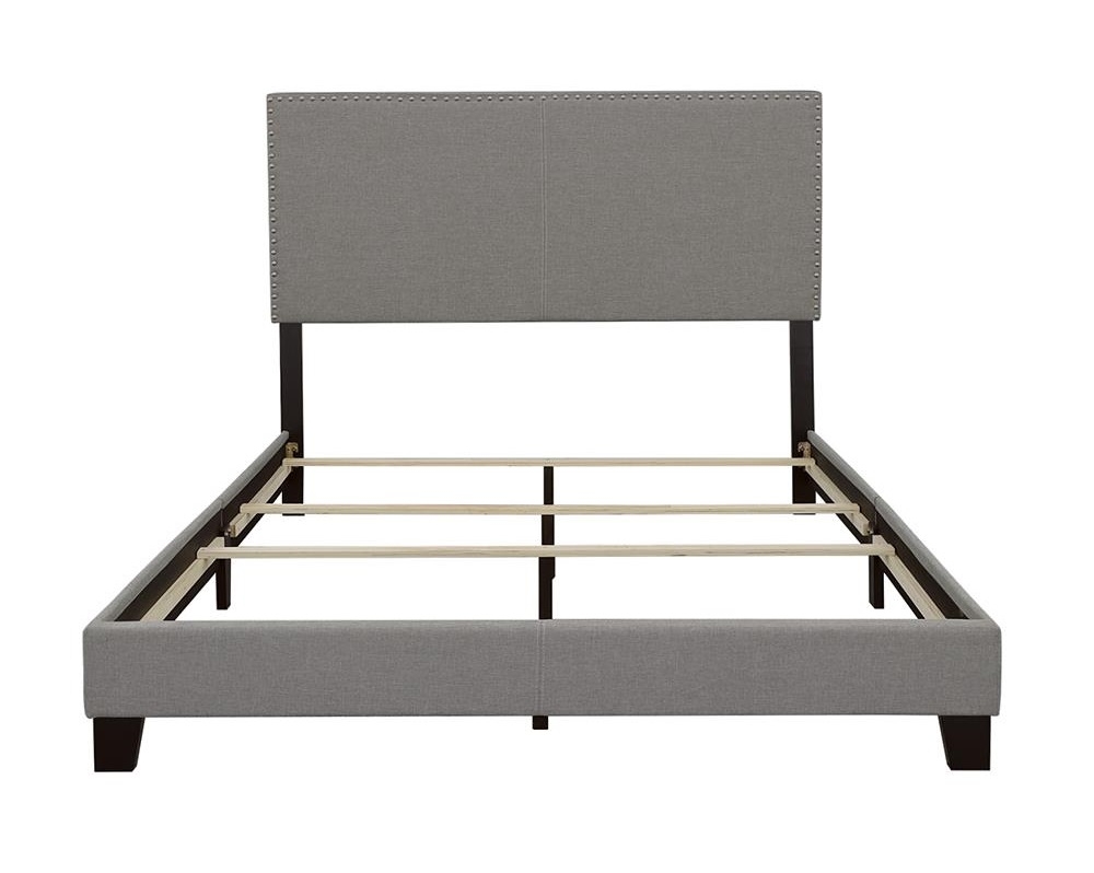 Boyd Fabric Upholstered Bed w/Nailhead Trim, Twin Size