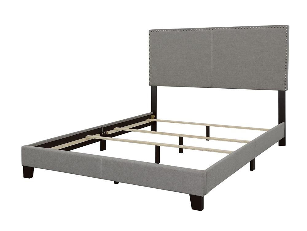 Boyd Fabric Upholstered Bed w/Nailhead Trim, Queen Size