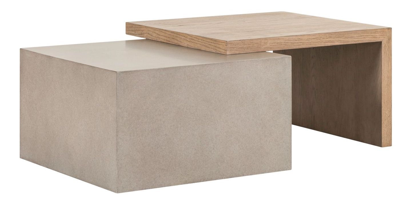 Corso Modern Faux Concrete & Wood Coffee Table Set
