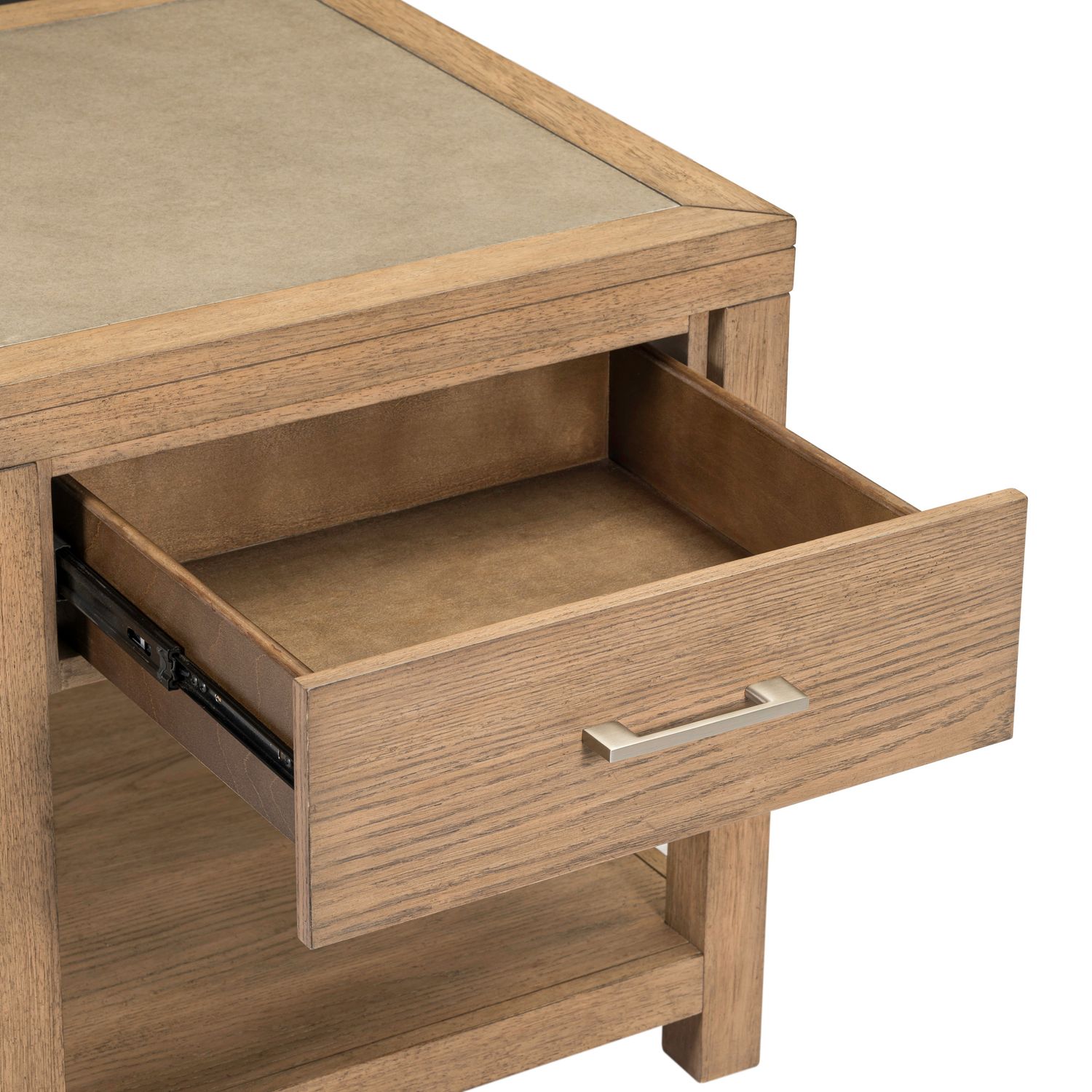 Corso Rectangular Faux Concrete/Wood End Table w/Drawer