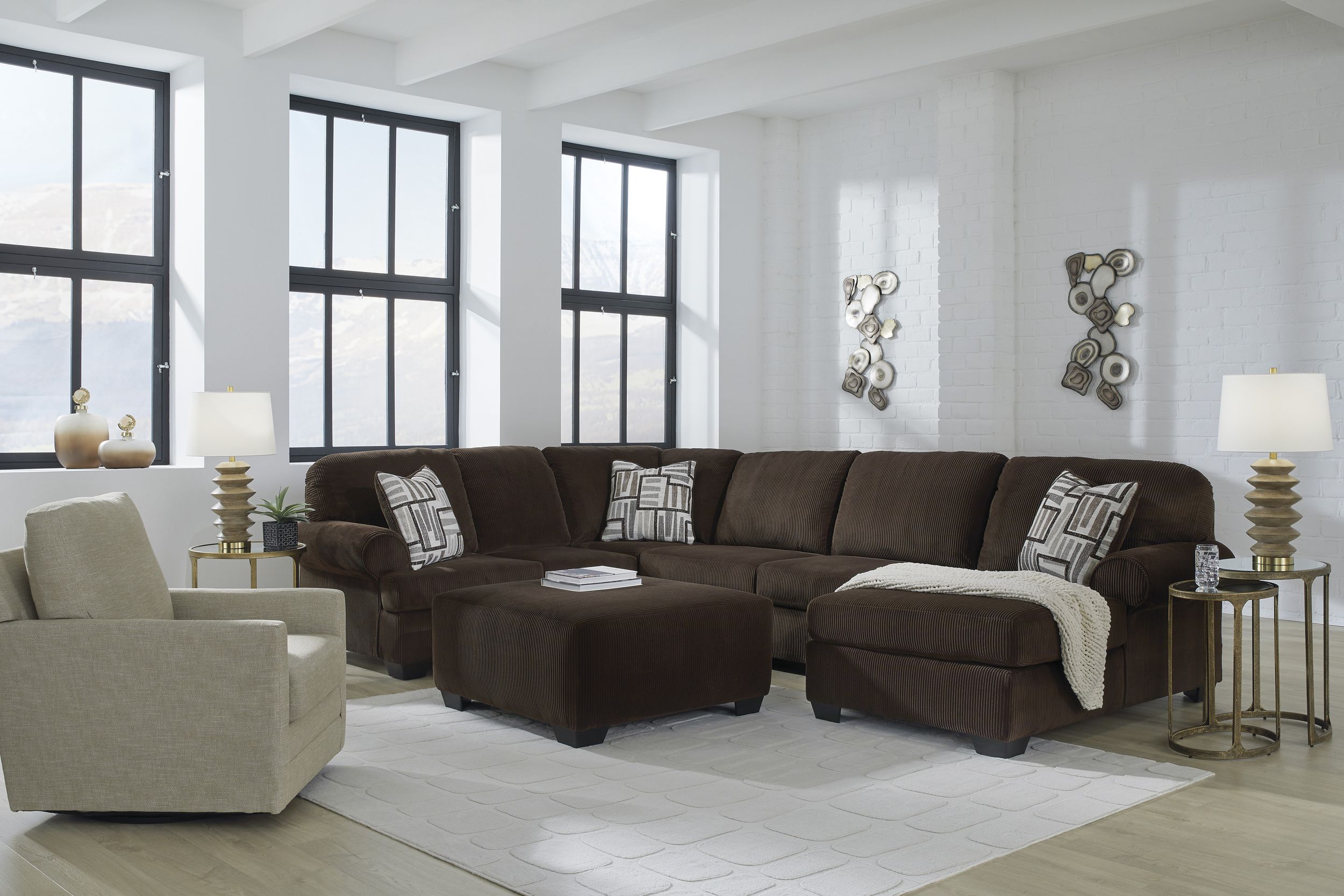 Kimlee 2-Piece Polyester Sectional Sofa