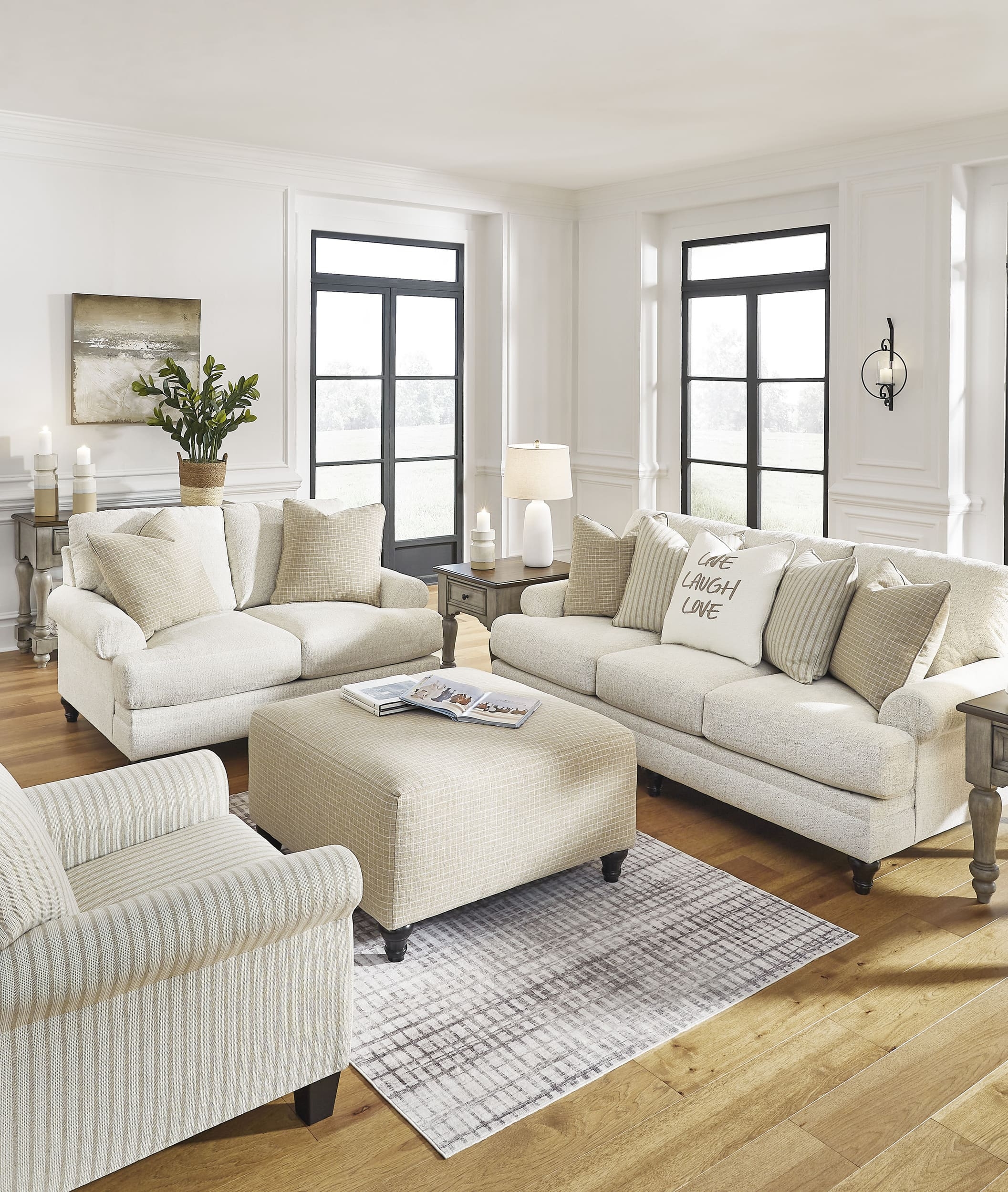 Valerani Polyester Oversized Accent Ottoman
