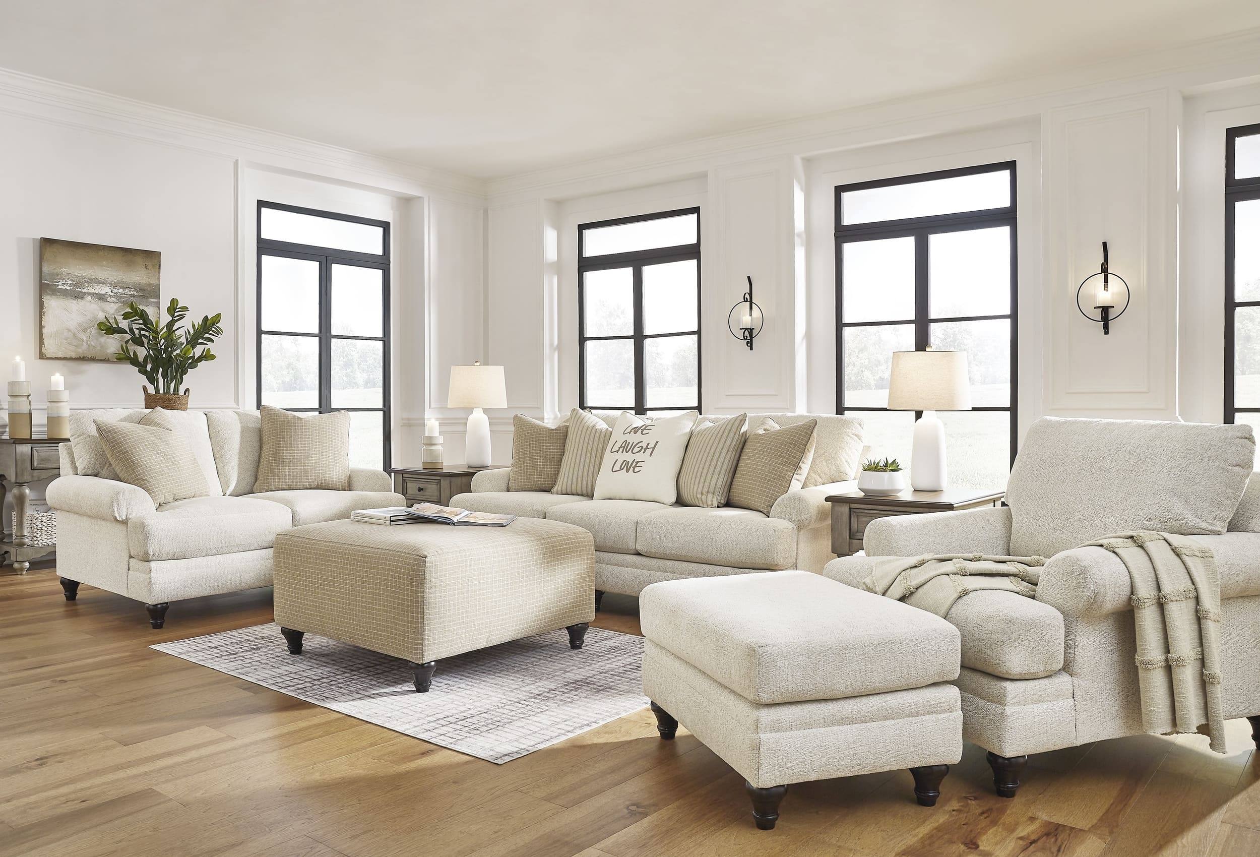 Ashley Furniture Valerani Sofa, Loveseat, Chair and Ottomans