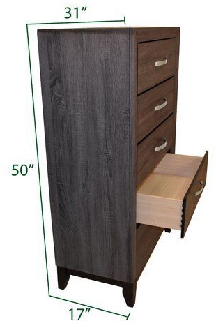 Sierra 5-Drawer Wood Veneer Chest