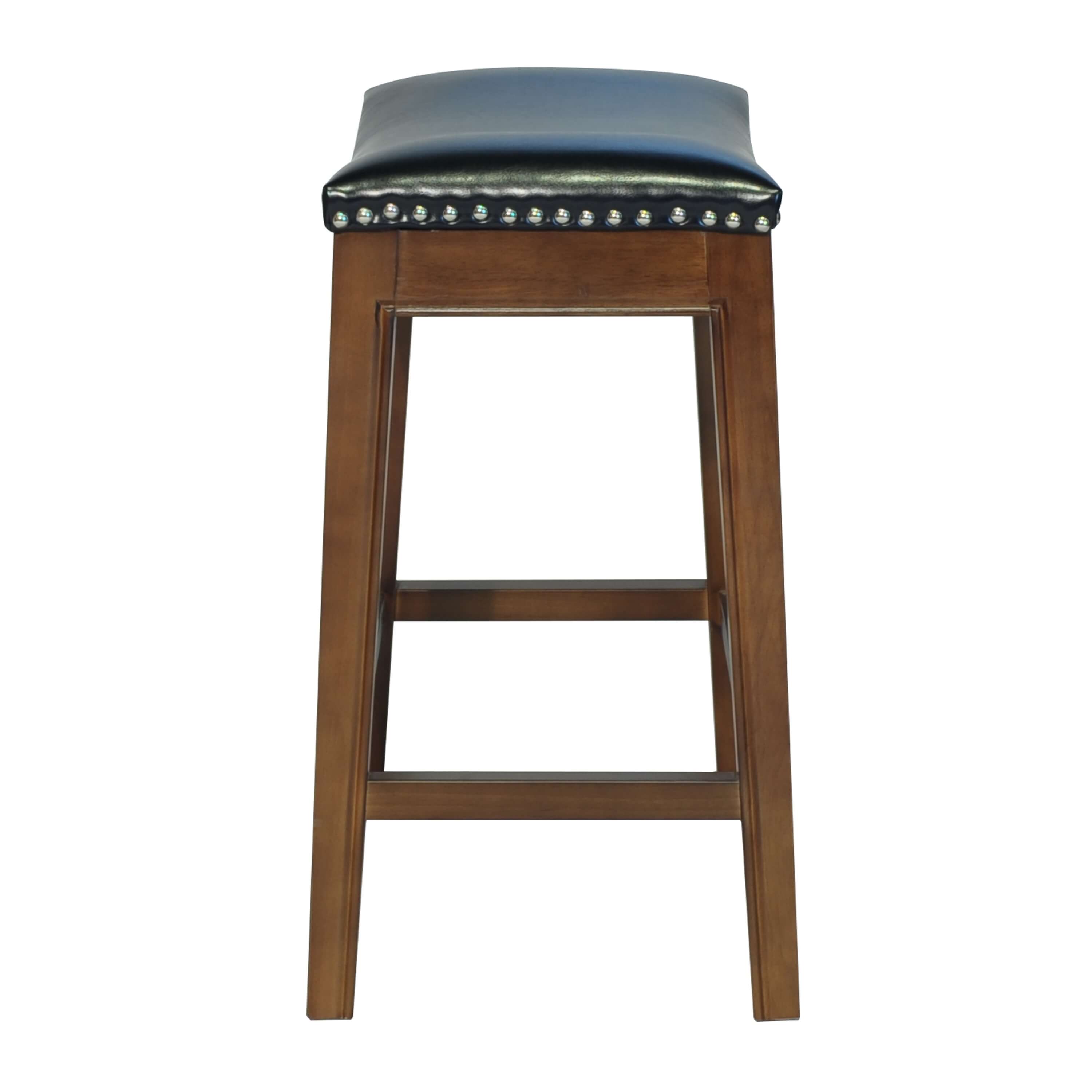 Elmo Bonded Leather Counter Stool, Cinnamon Wood Base