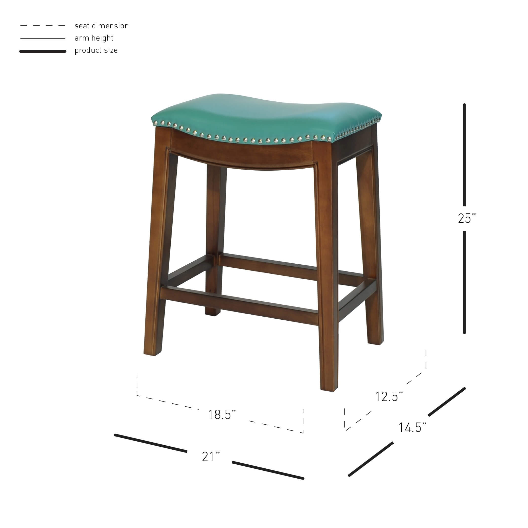 Elmo Bonded Leather Counter Stool, Cinnamon Legs