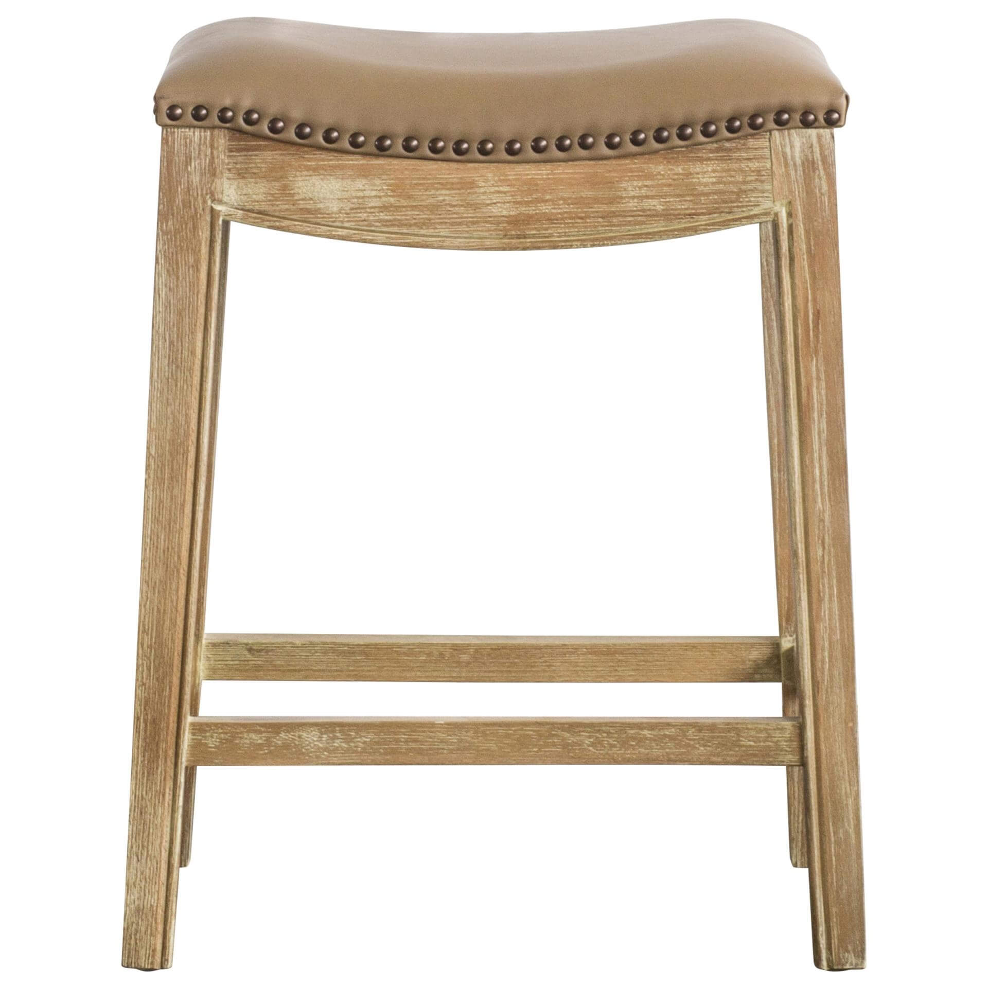 Elmo Bonded Leather Counter Stool, Weathered Smoke Legs