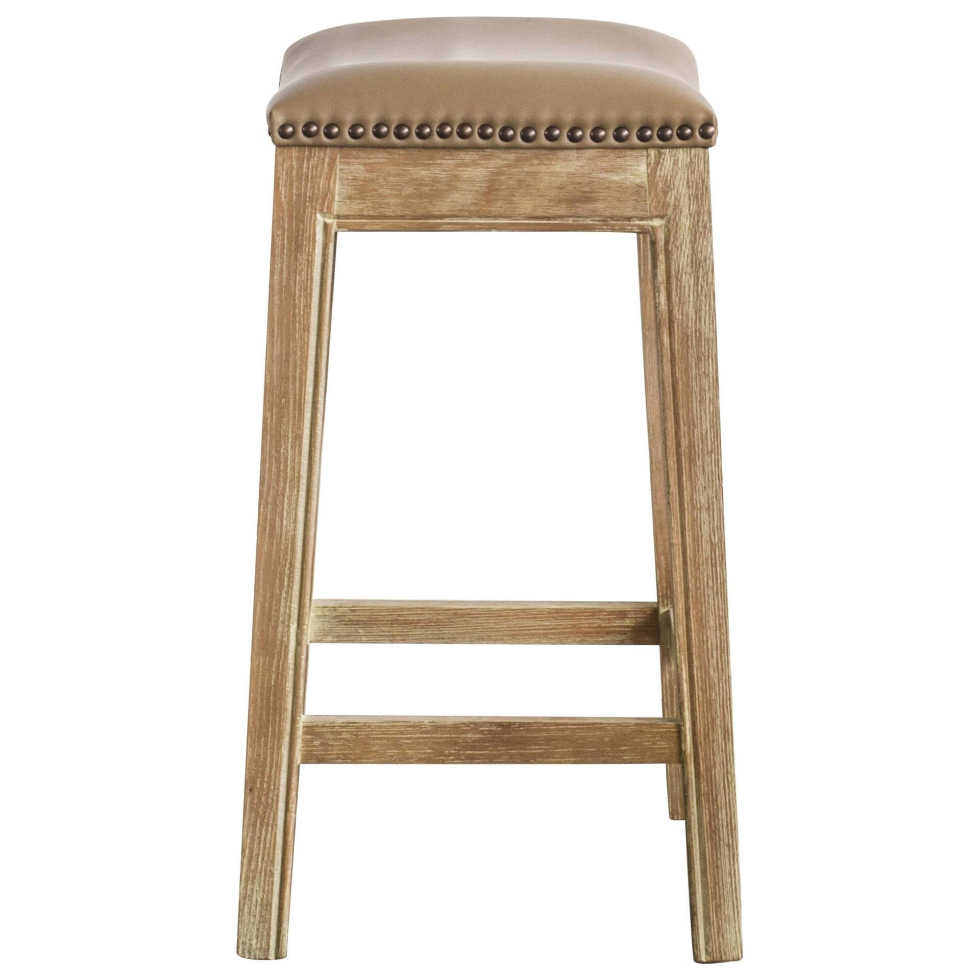 Elmo Bonded Leather Counter Stool, Weathered Smoke Legs