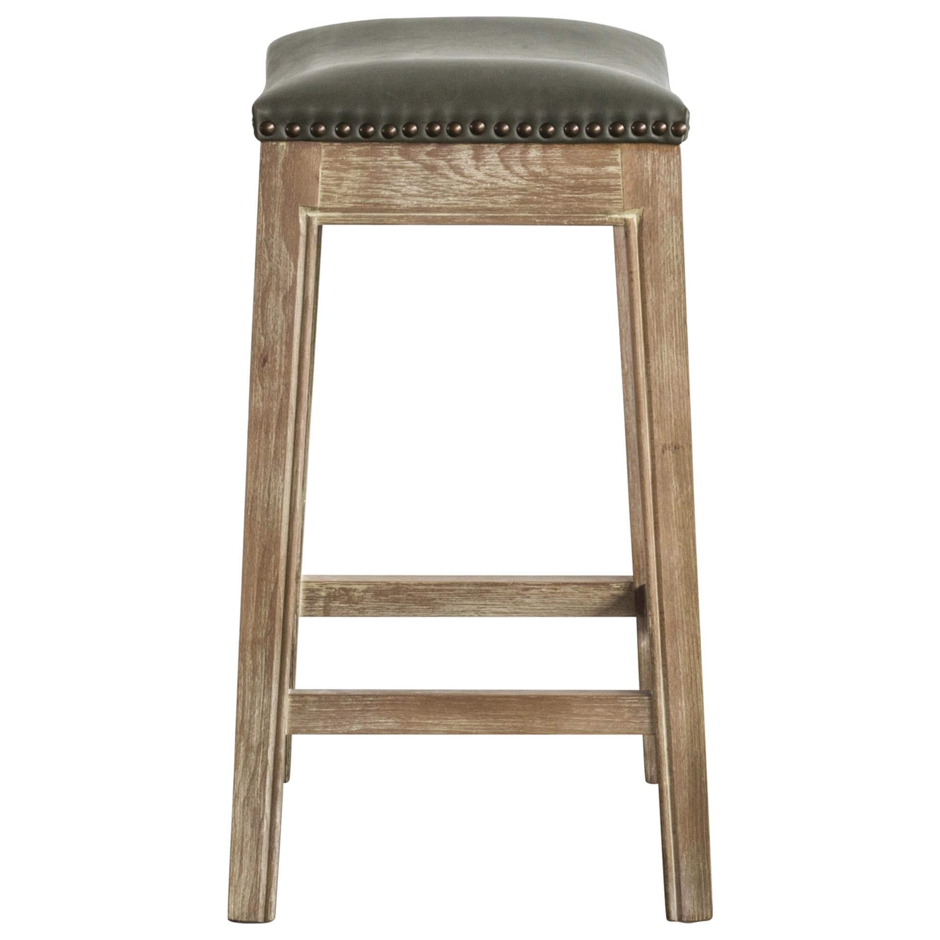 Elmo Bonded Leather Counter Stool, Weathered Smoke Legs