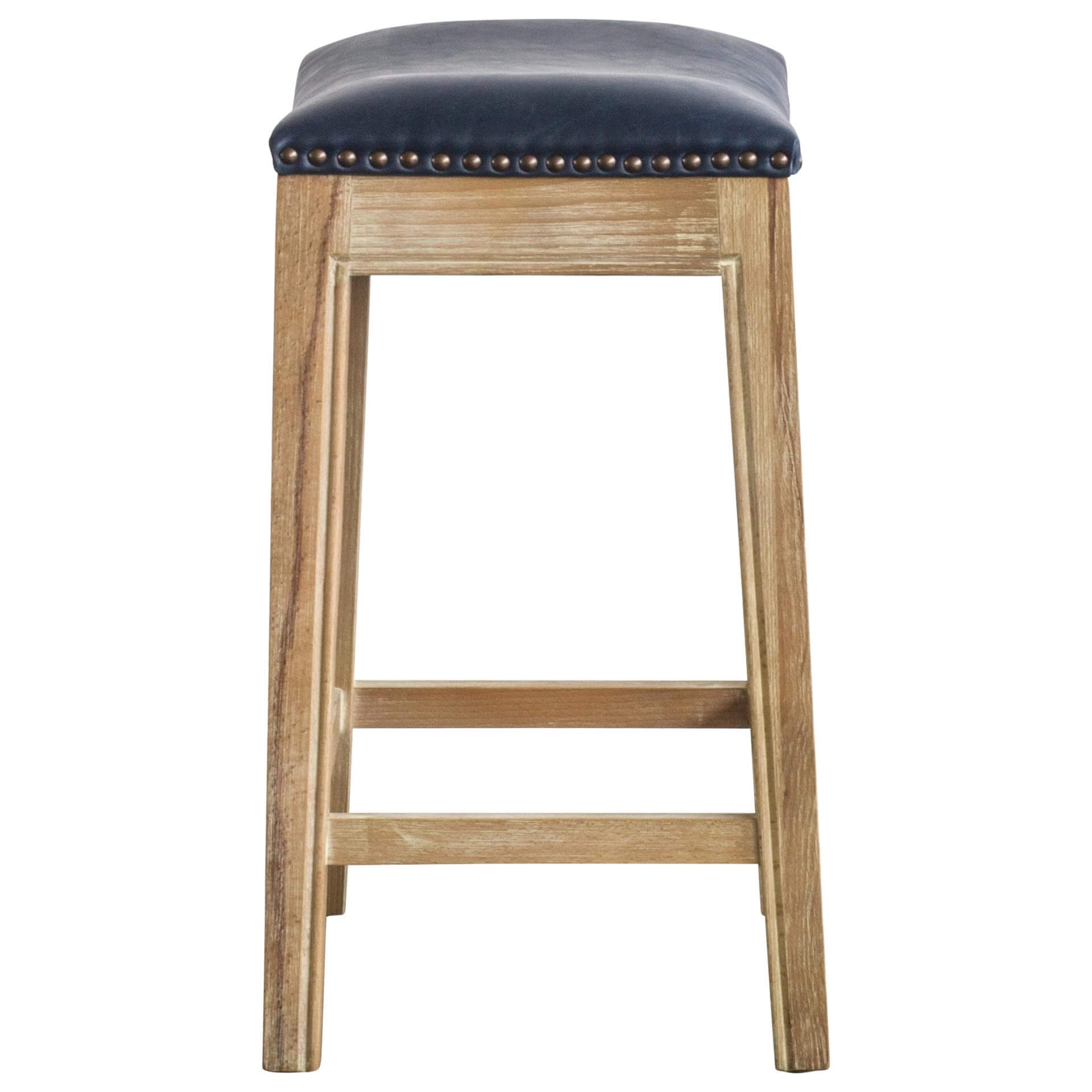 Elmo Bonded Leather Counter Stool, Weathered Smoke Legs