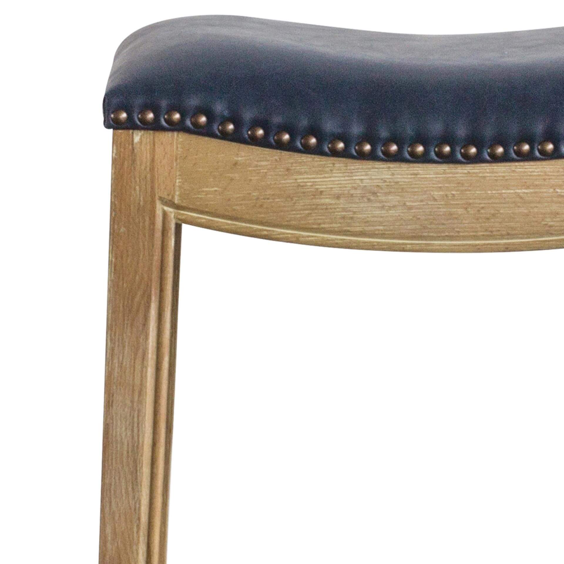 Elmo Bonded Leather Counter Stool, Weathered Smoke Legs