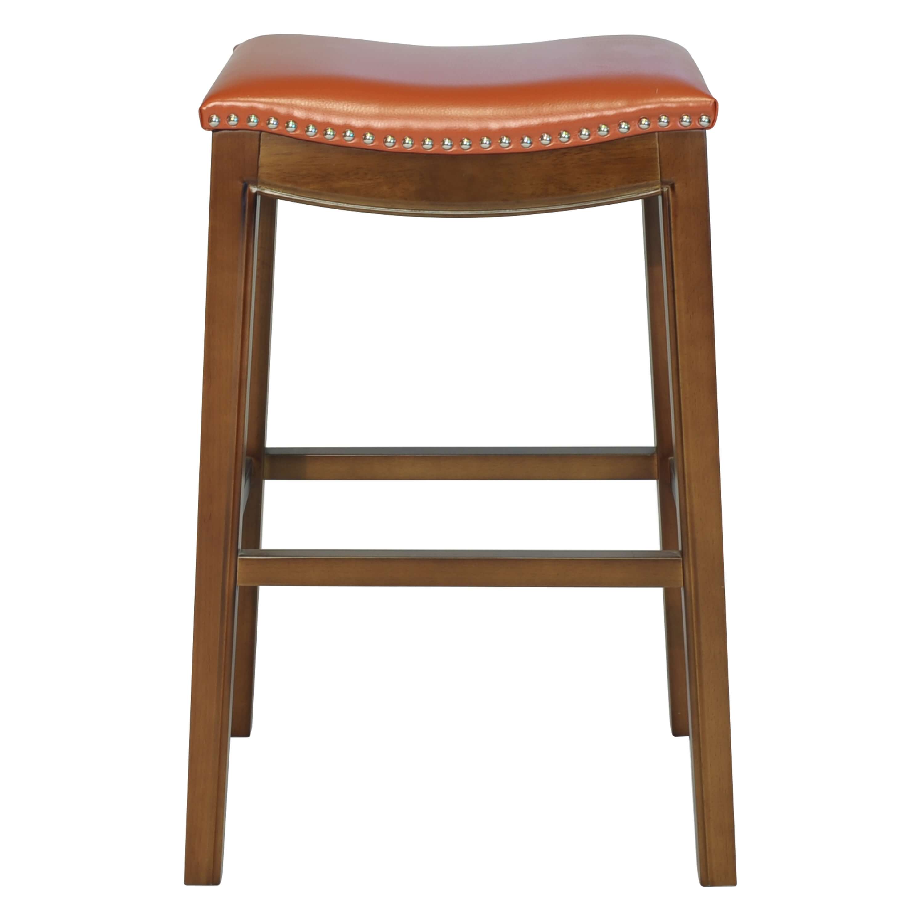 Elmo Bonded Leather Bar Stool, Cinnamon Legs