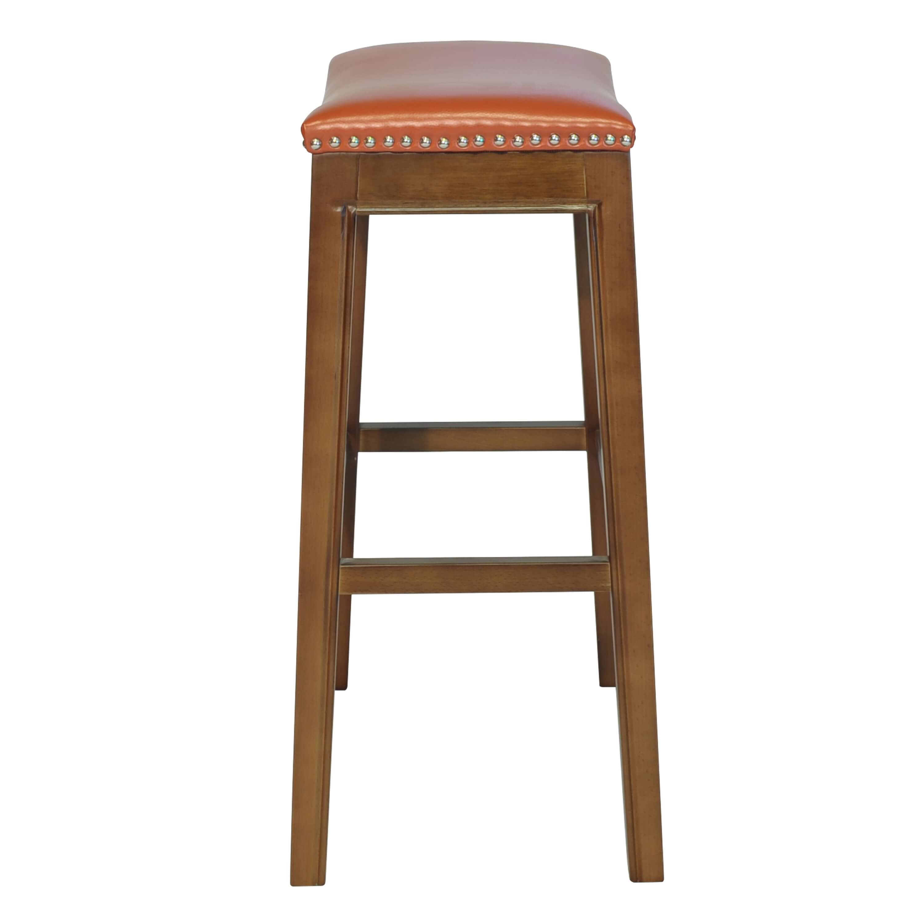 Elmo Bonded Leather Bar Stool, Cinnamon Legs