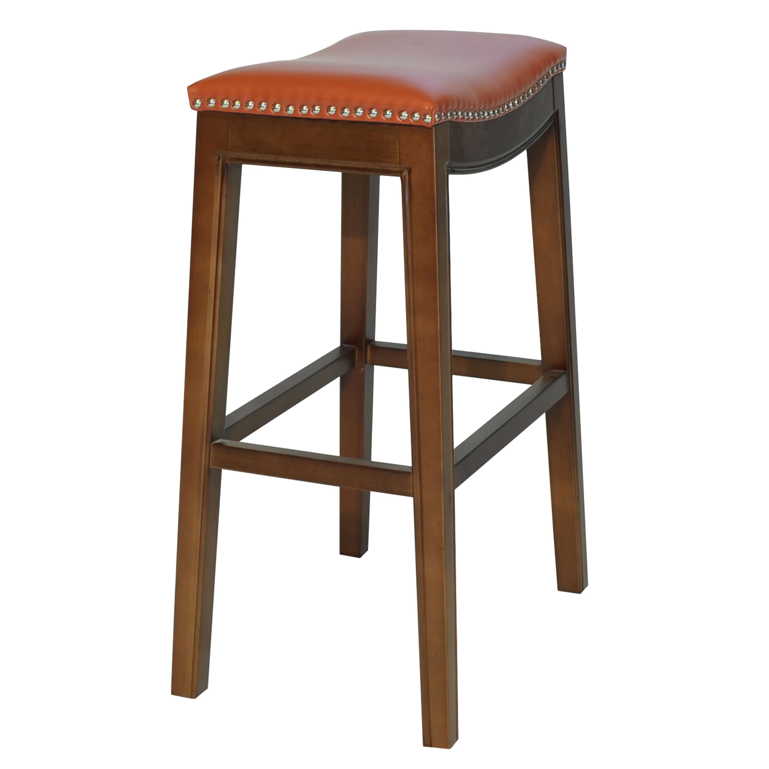 Elmo Bonded Leather Bar Stool, Cinnamon Legs