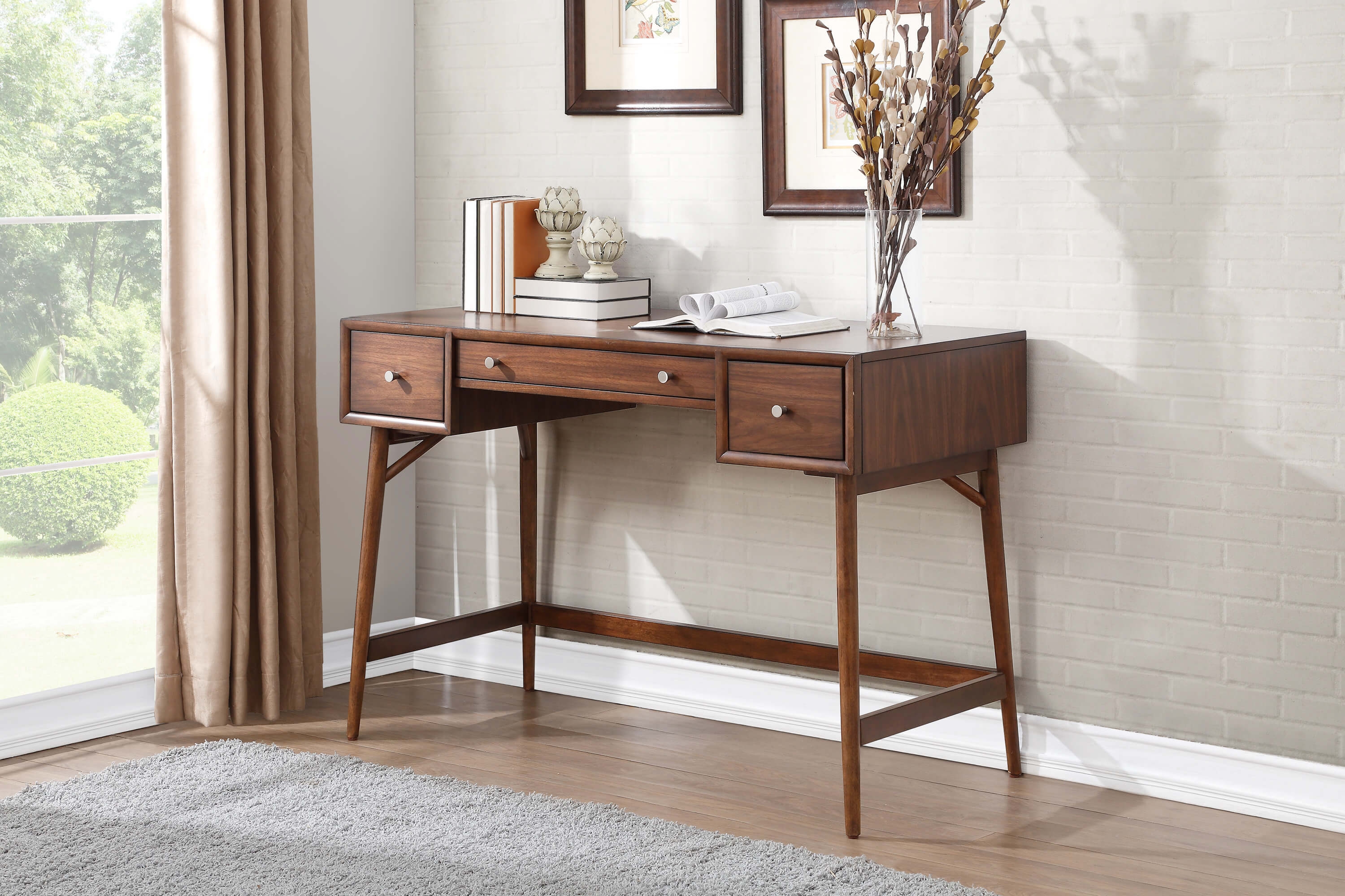 Frolic Mid-Century Wood Counter Height Writing Desk