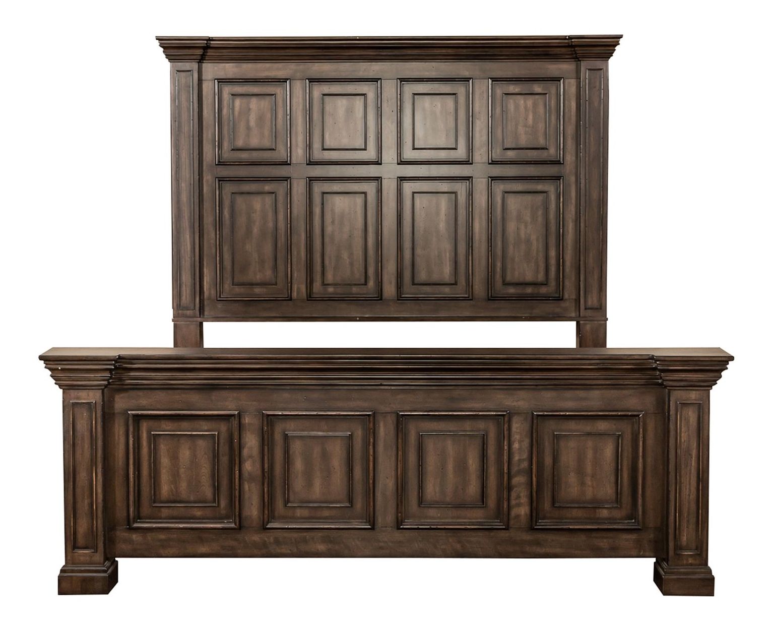 Big Valley Mansion Panel Bedroom Set | Rustic Brownstone