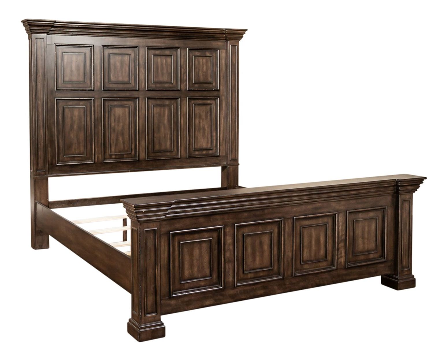Big Valley Mansion Panel Bedroom Set | Rustic Brownstone