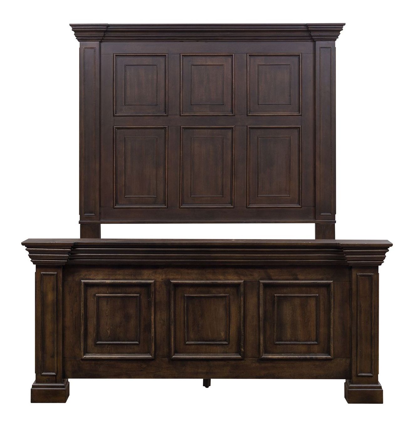 Big Valley Mansion Panel Bedroom Set | Rustic Brownstone