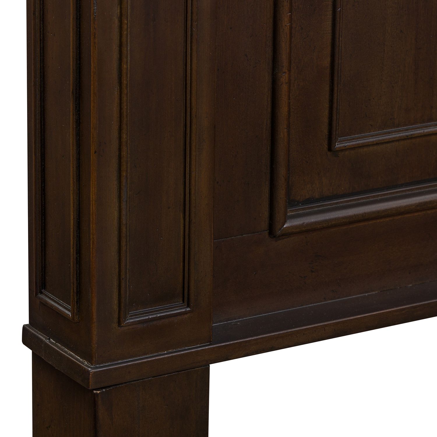 Big Valley Rustic Wood Mansion Panel Bed | Brownstone Finish
