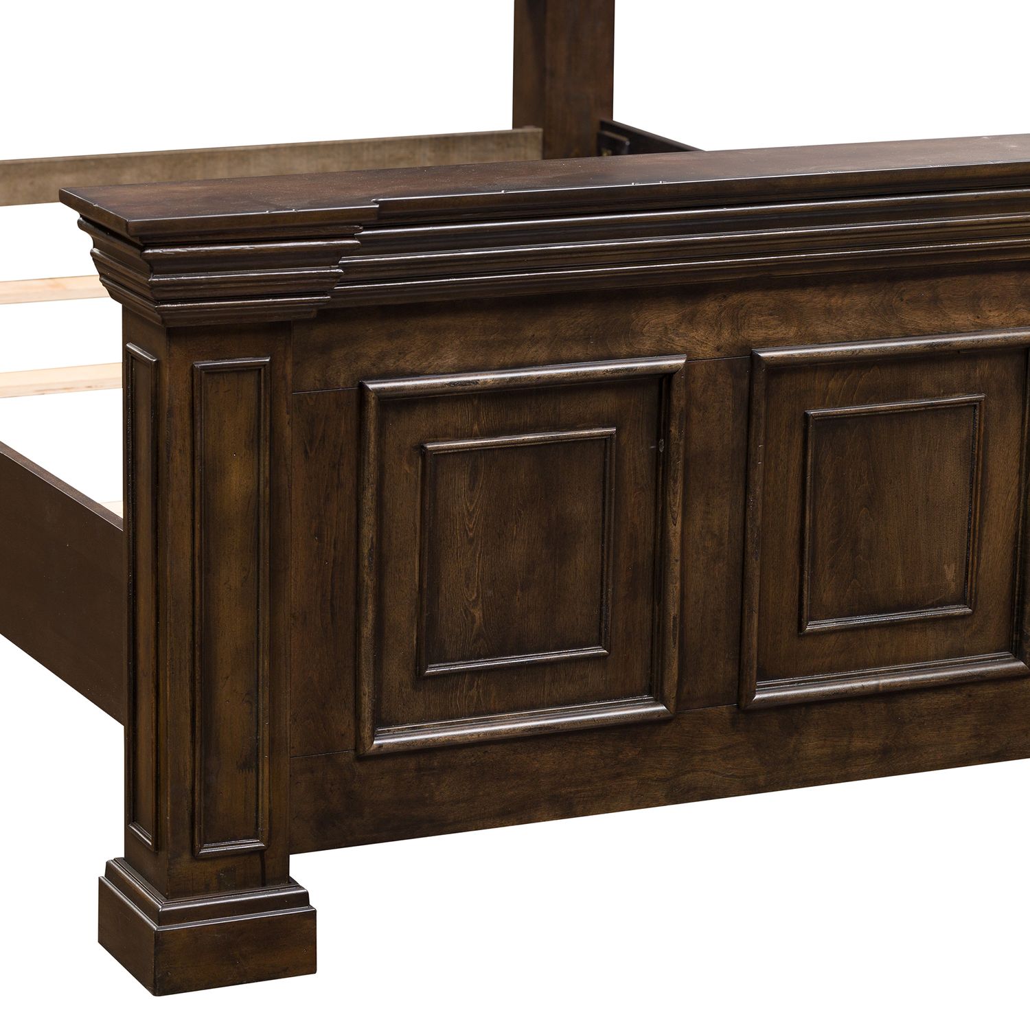 Big Valley Rustic Wood Mansion Panel Bed | Brownstone Finish