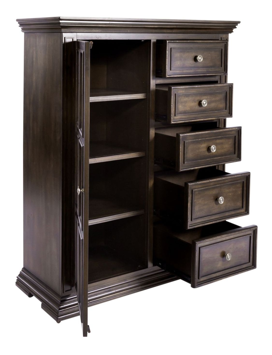 Big Valley 5-Drawer Wood Chest with Door | Bedroom Storage
