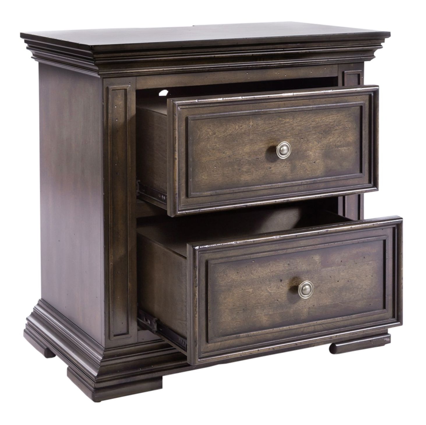 Big Valley Nightstand with Charging Station & 2 Drawers