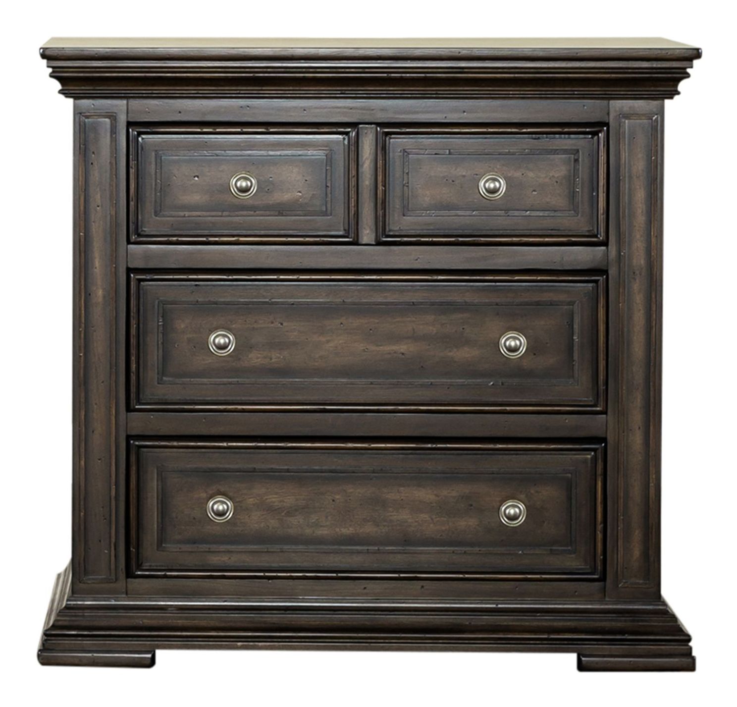 Big Valley Wood Bedside Chest w/Charging Station & 3 Drawers