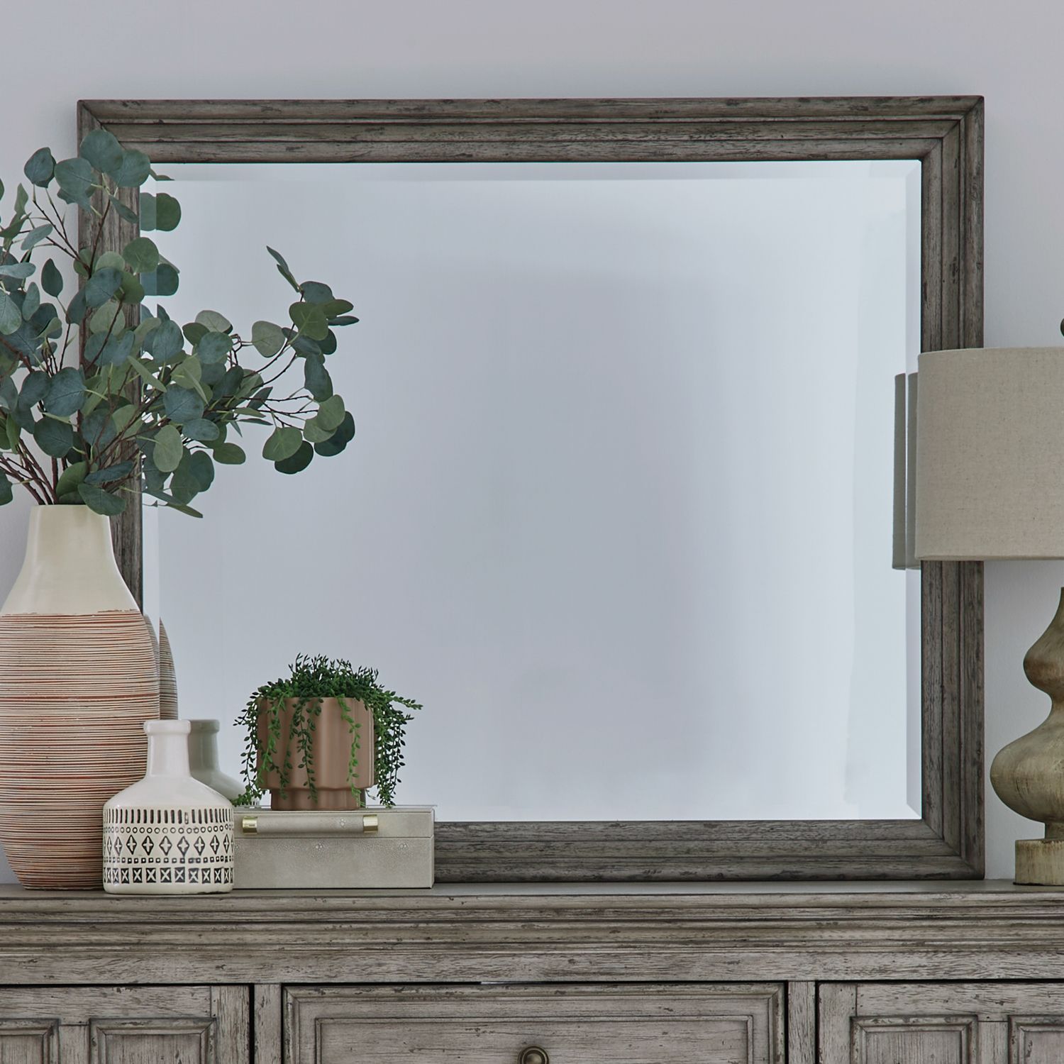Big Valley Rectangular Wood/Glass Mirror