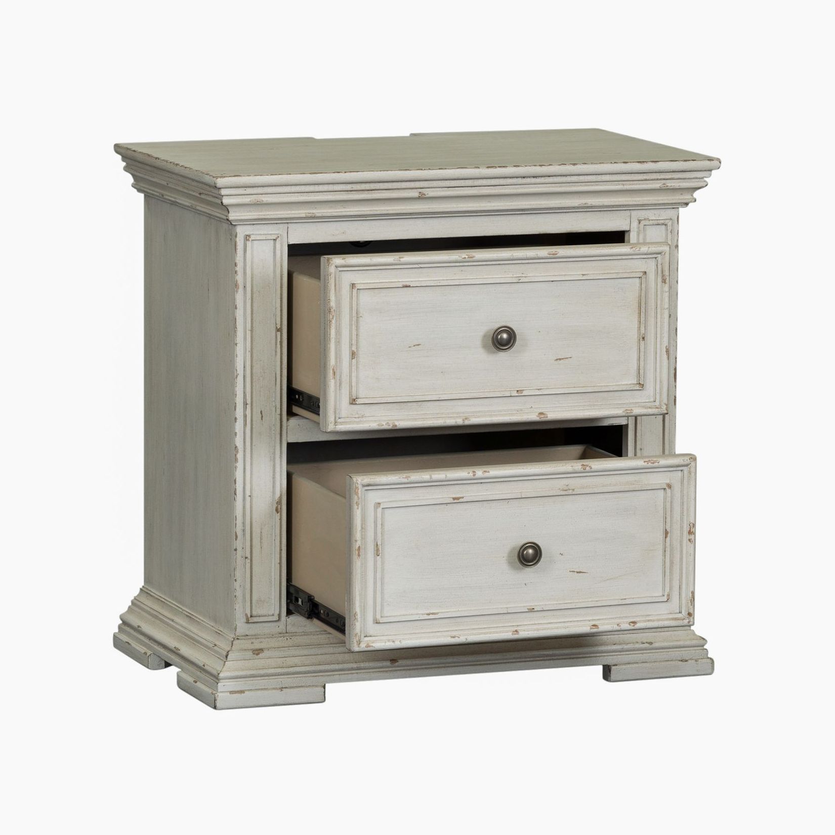 Big Valley Wood Night Stand w/Charging Station & 2 Drawers