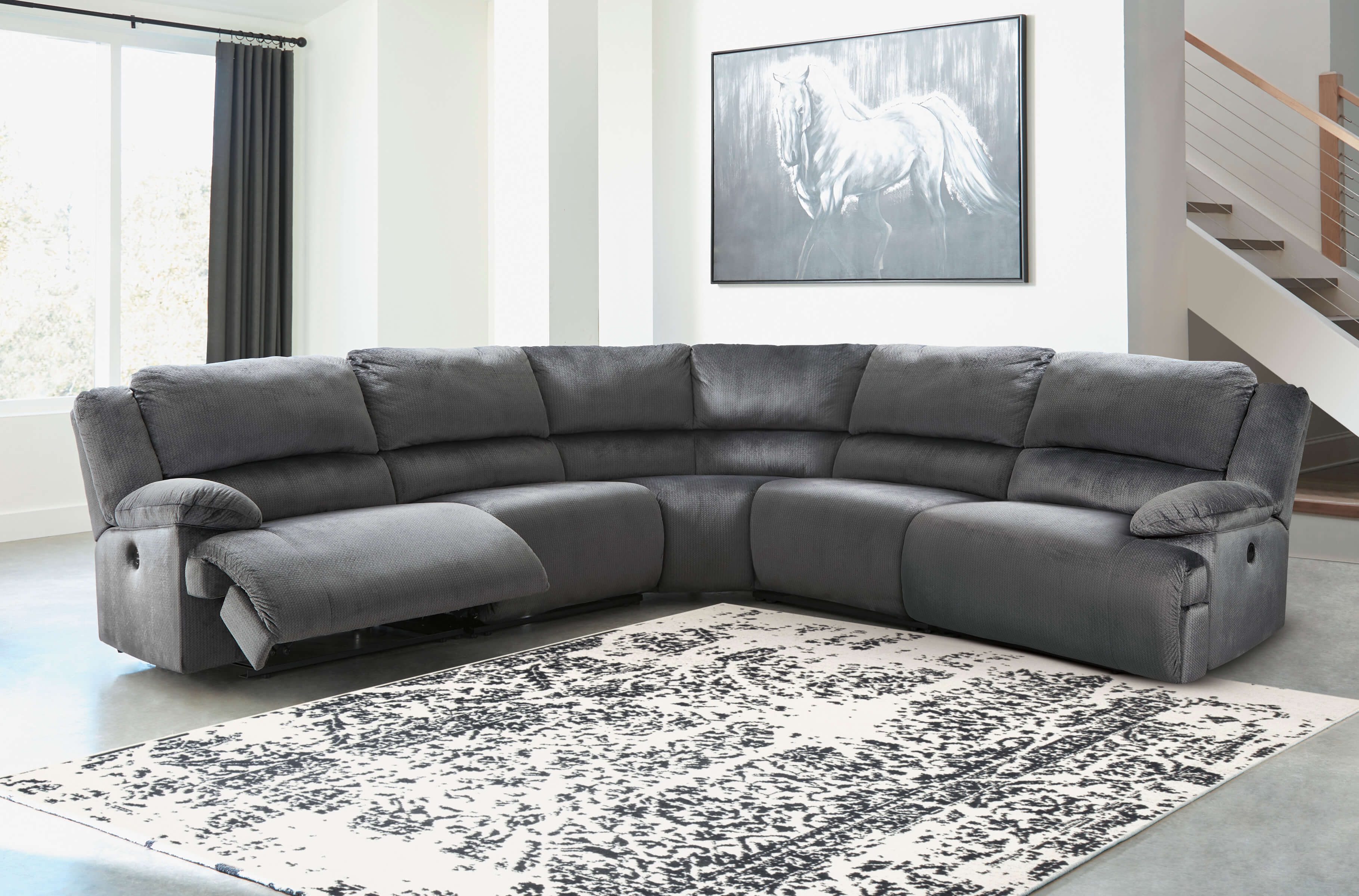 Clonmel 5-Piece Microfiber Power Reclining Sectional Sofa