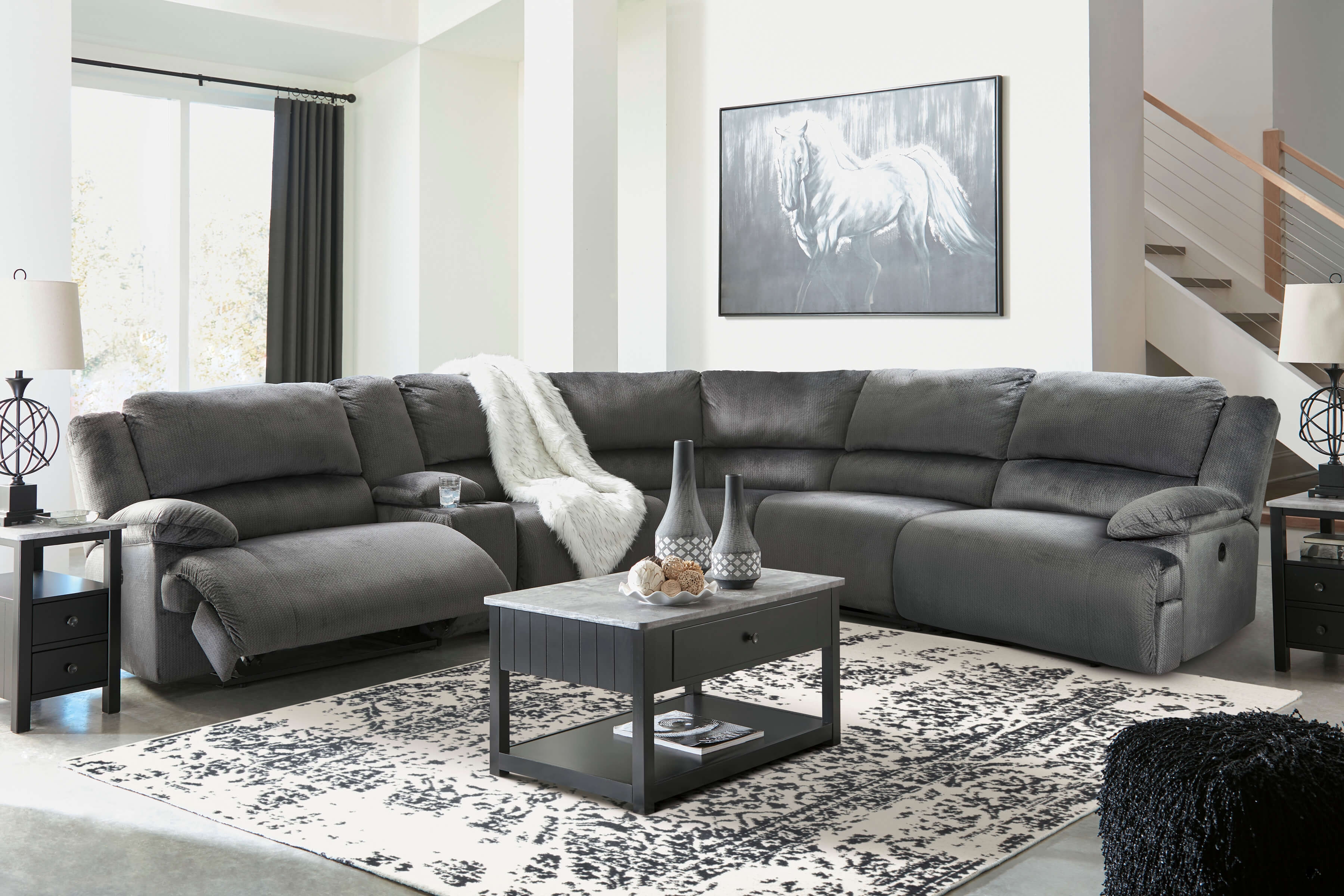 Clonmel 6-Piece Microfiber Power Reclining Sectional Sofa